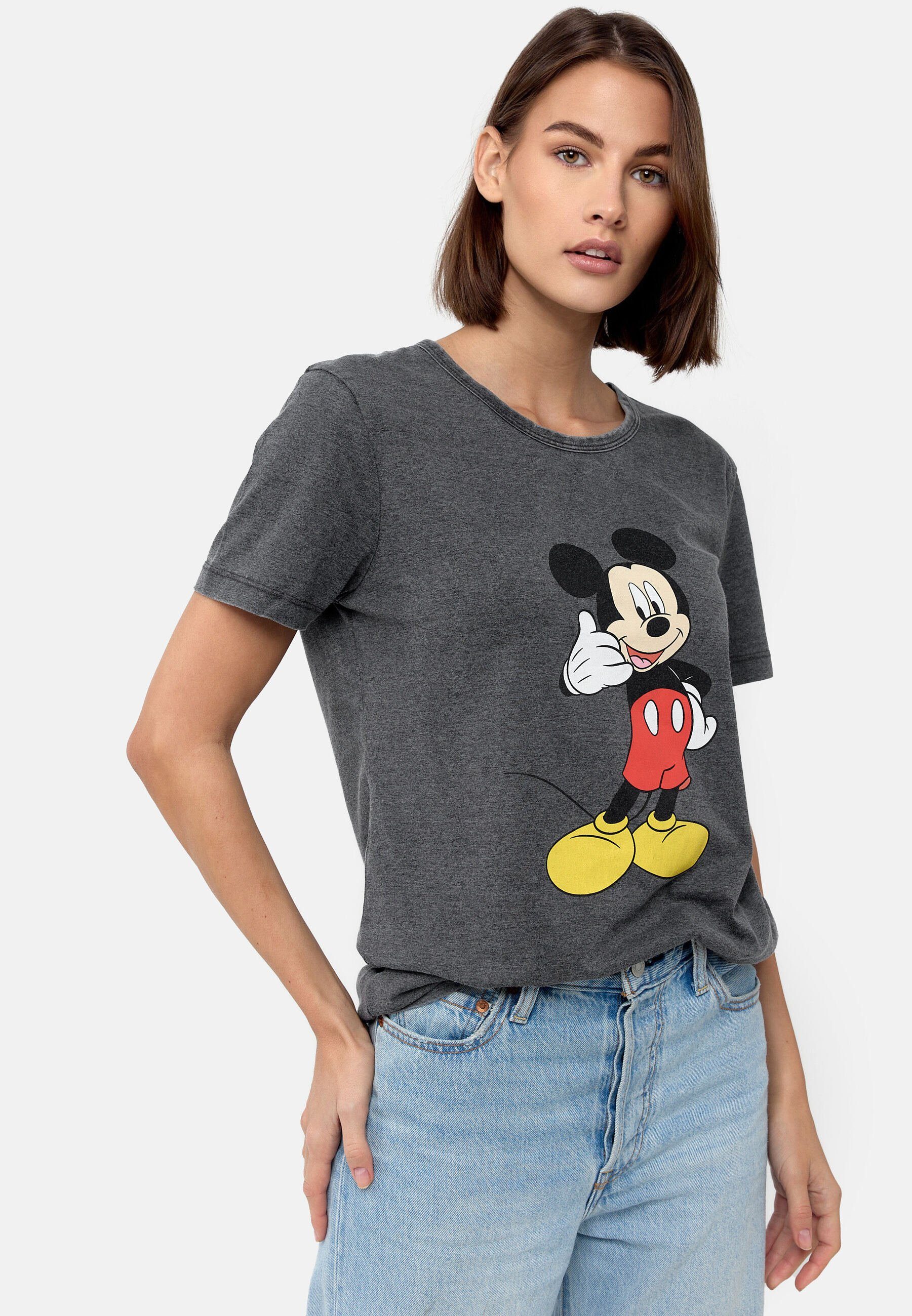 Phone Recovered GOTS T-Shirt Mouse Mickey zertifizierte Kohlegrau Bio-Baumwolle