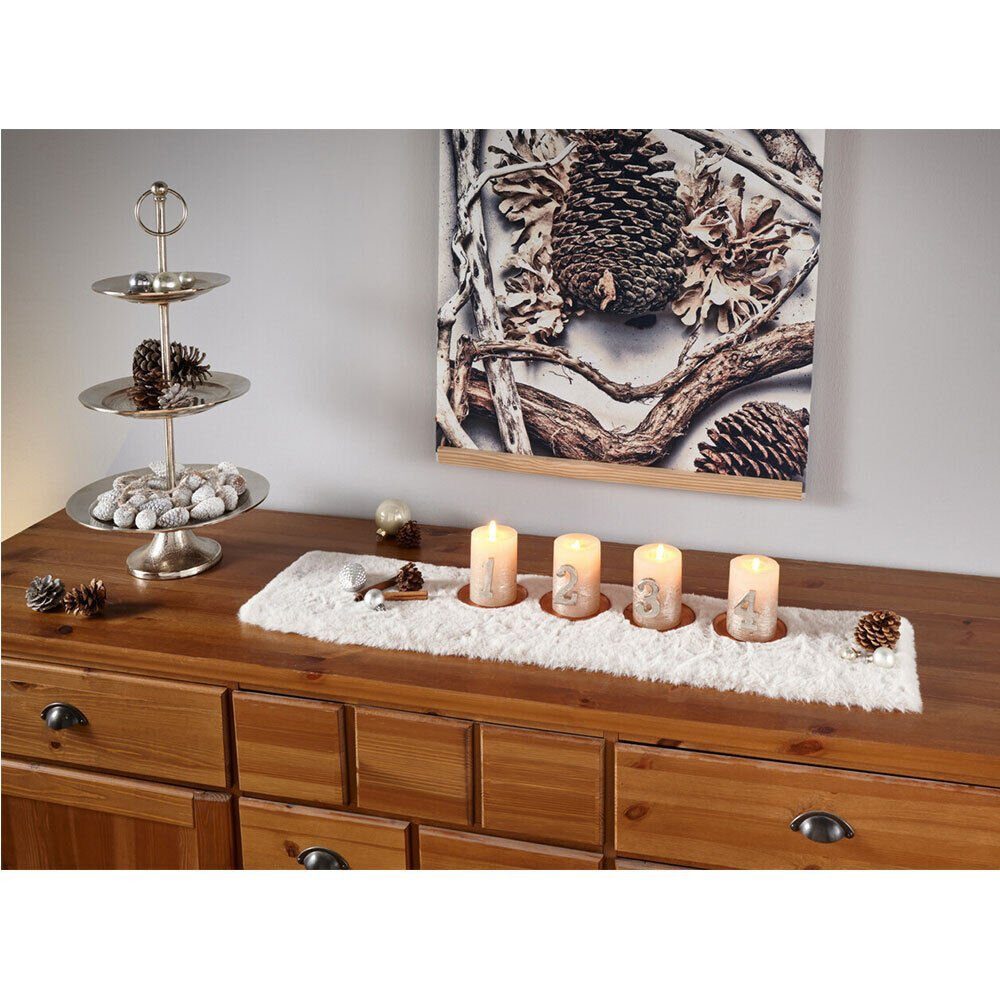 Home-trends24.de Tischläufer Creme Fell Kunstfell Tischdeko Tischdecke Deko günstig online kaufen
