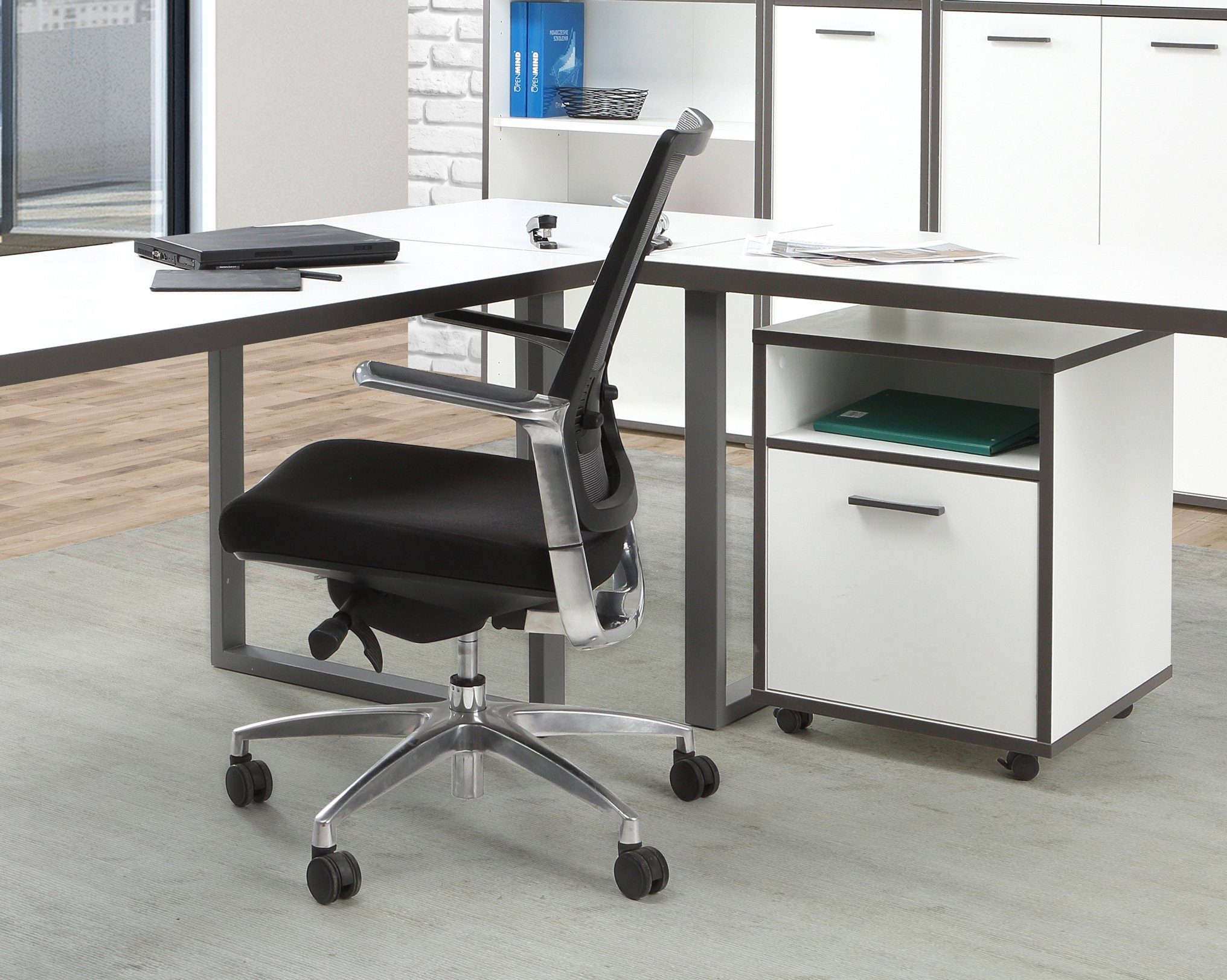 Newroom Verbindungselement Weiß Schreibtisch Büro Verkettungsplatte Modern Schreibtisch Neville,