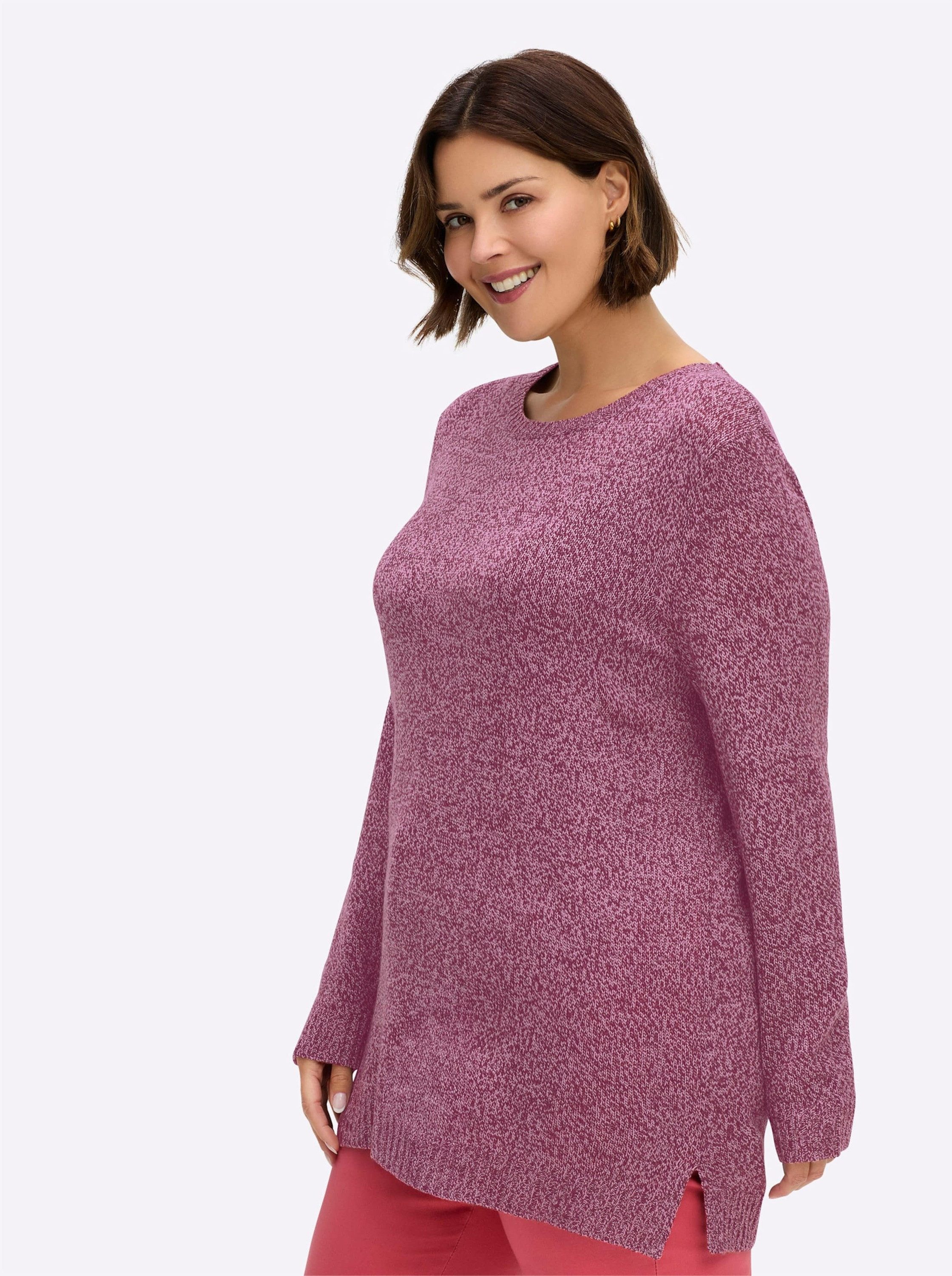 Sieh an! Strickpullover Long-Pullover Langarm Jersey