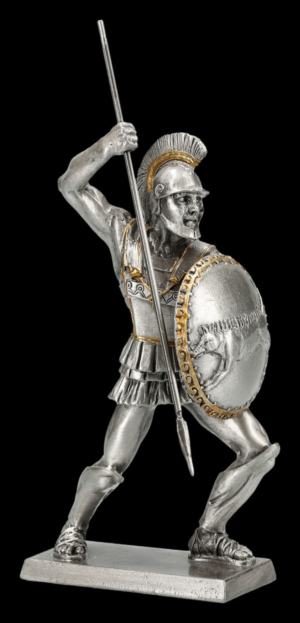 Figuren Shop GmbH Dekofigur Griechischer Krieger Statue – Spartaner Figur Sammler Zinn 15,5 cm
