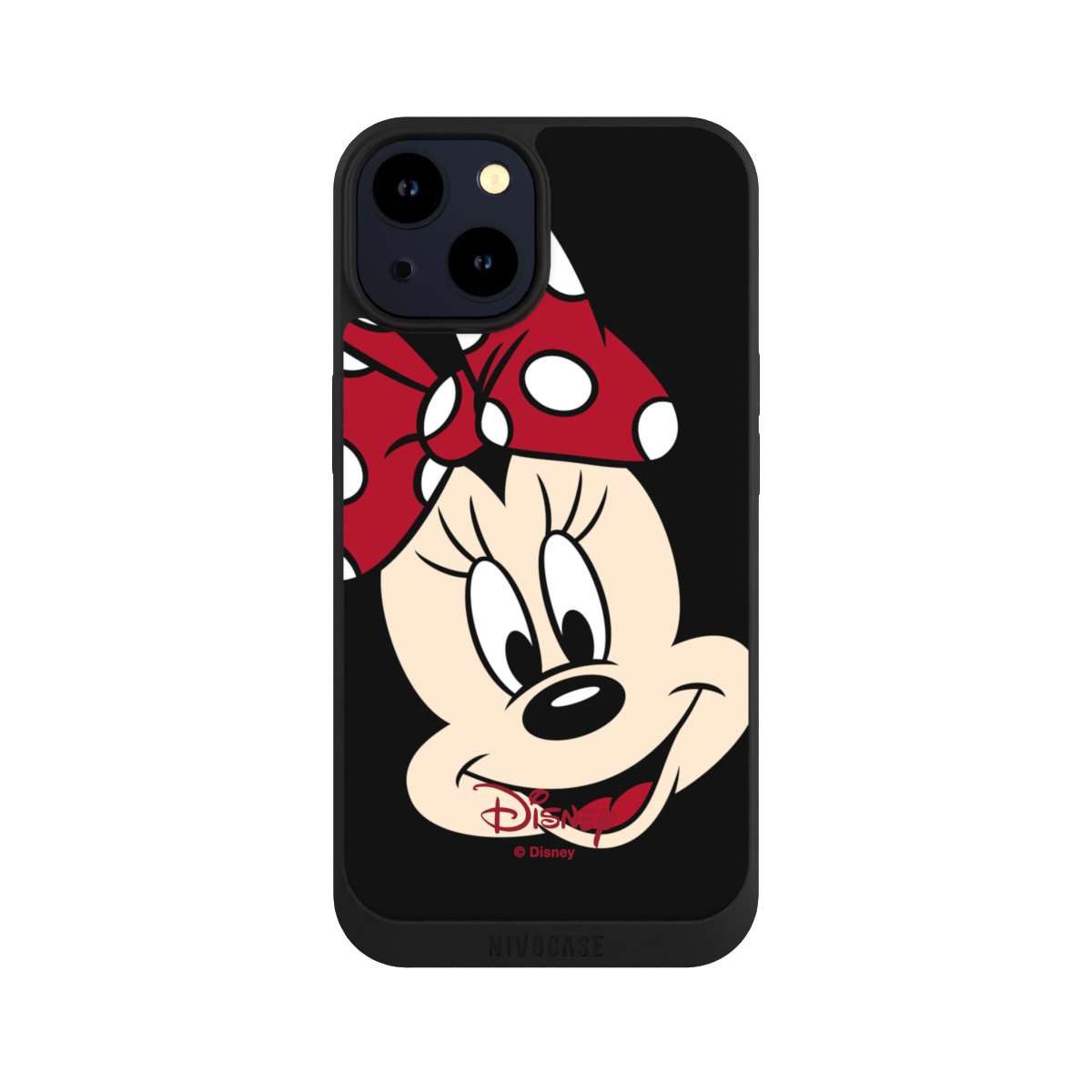 NIVOCASE Handyhülle Minnie Mouse Disney Offizielles Lizenzprodukt Minnie All Over, Apple iPhone 14 Handyhülle Hülle NIVOpure Case Schwarz