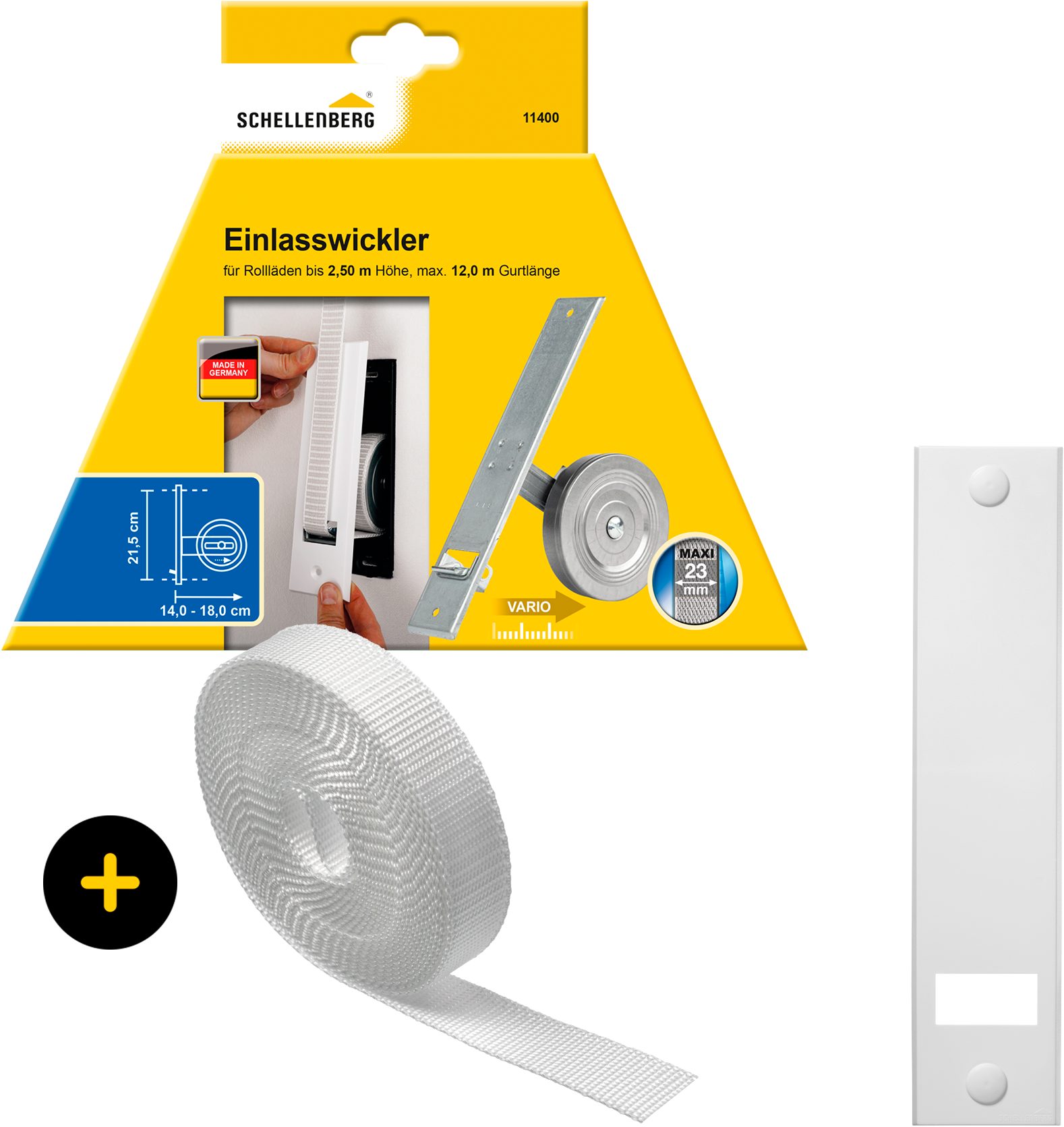 SCHELLENBERG Einlass-Gurtwickler Unterputz, inkl. Abdeckplatte weiß günstig online kaufen