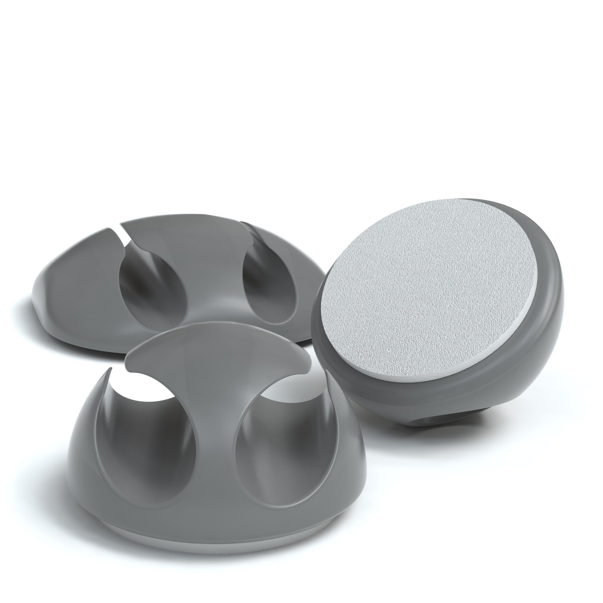 EAZY CASE Kabelführung 10x Kabelmanagement Mix Set, Kabelbinder Clips Kabelmanagement Selbstklebend Kabel Organizer Grau