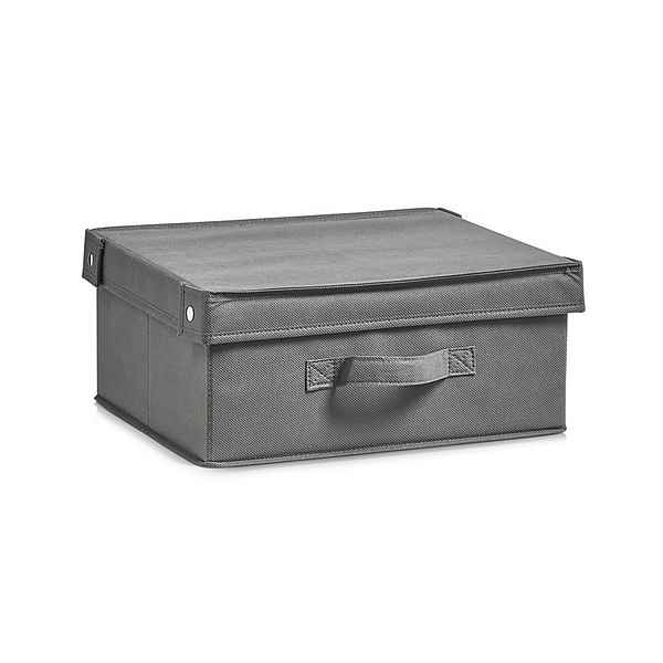 Zeller Present Aufbewahrungskorb »Aufbewahrungsbox m. Deckel«, Vlies, grau, 33 x 28 x 15 cm