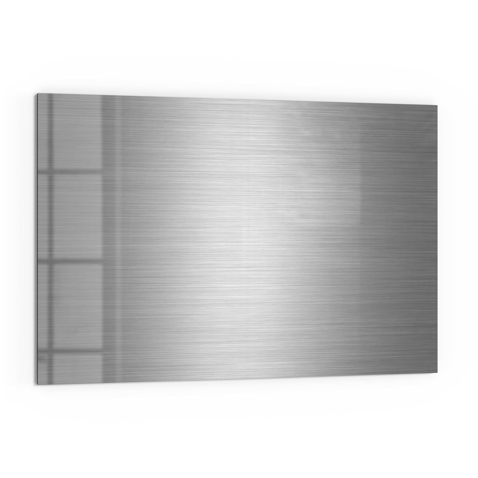 DEQORI Küchenrückwand 'Gebürstetes Aluminium', Glas Spritzschutz Badrückwand Herdblende
