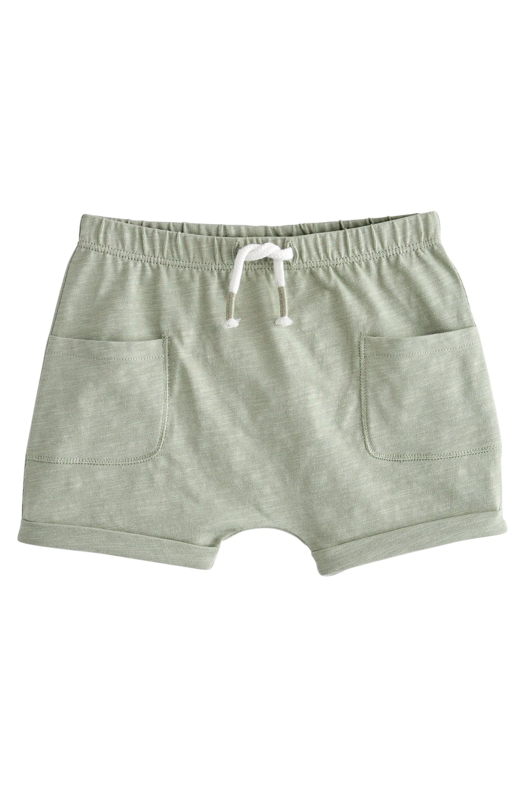 (3-tlg) Natural/Sage Stone Sweatshorts Baby-Jerseyshorts, 3er-Pack Green Next
