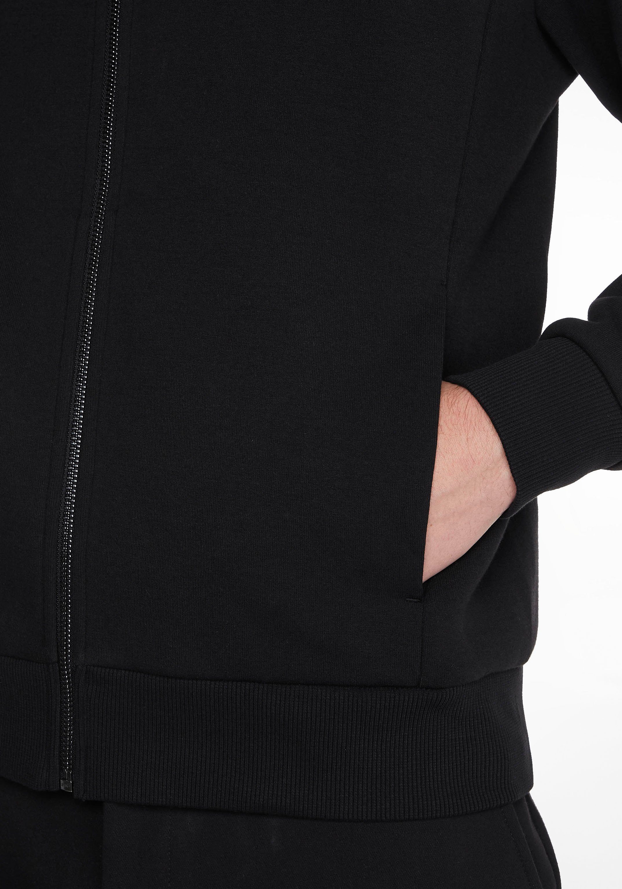 Kapuzensweatjacke mit Kapuze im Calvin schwarz Klein Design hochgeschlossenen