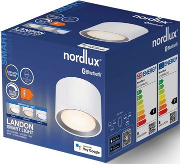 Nordlux LED Deckenleuchte Landon Smart, LED fest integriert, warmweiß - kaltweiß, Dimmbar mit Nordlux Smart (Innen- und Außenring), IP44-Schutz