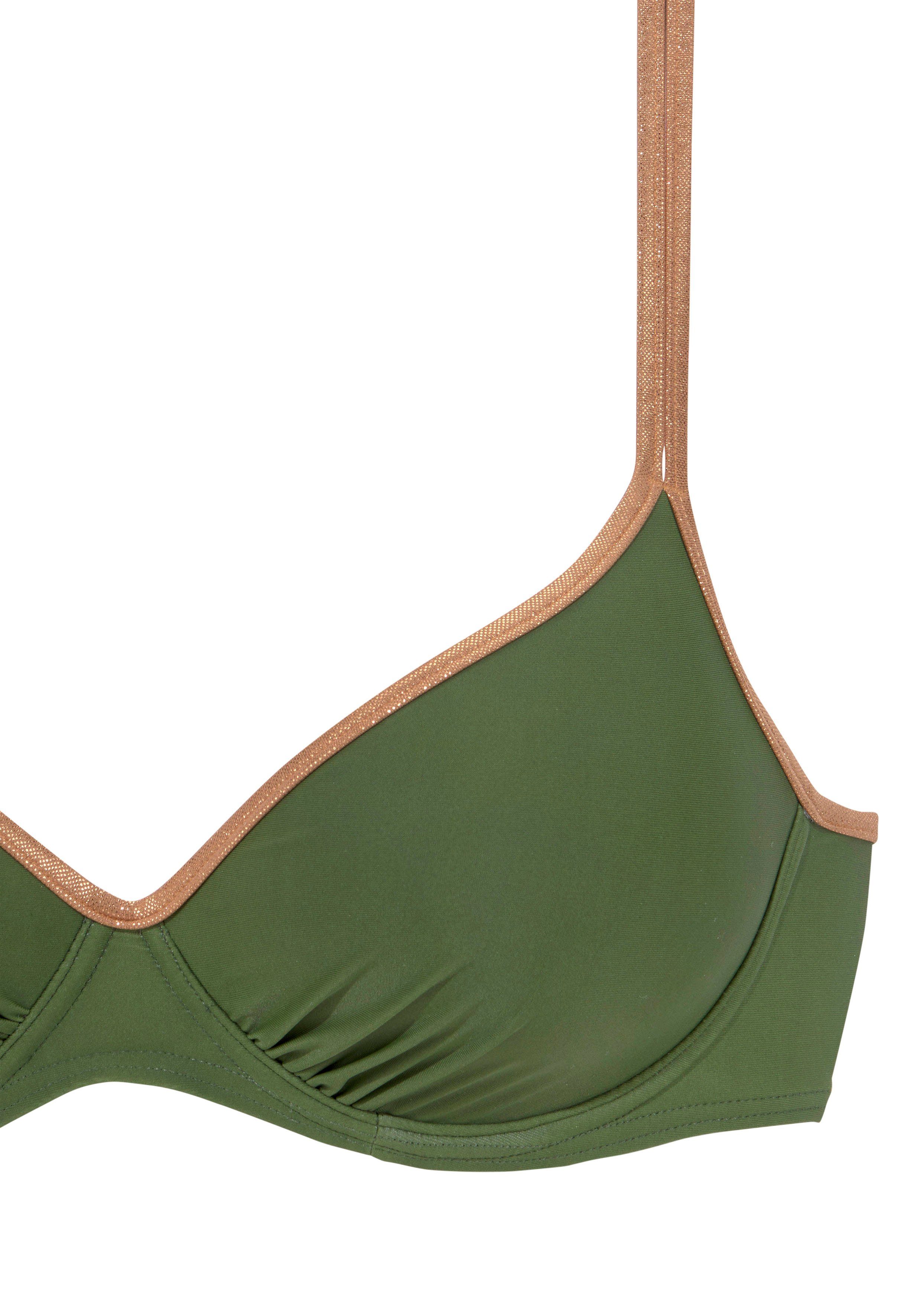 Bruno Banani Bügel-Bikini-Top Milano, mit kupferfarbenen Paspeln