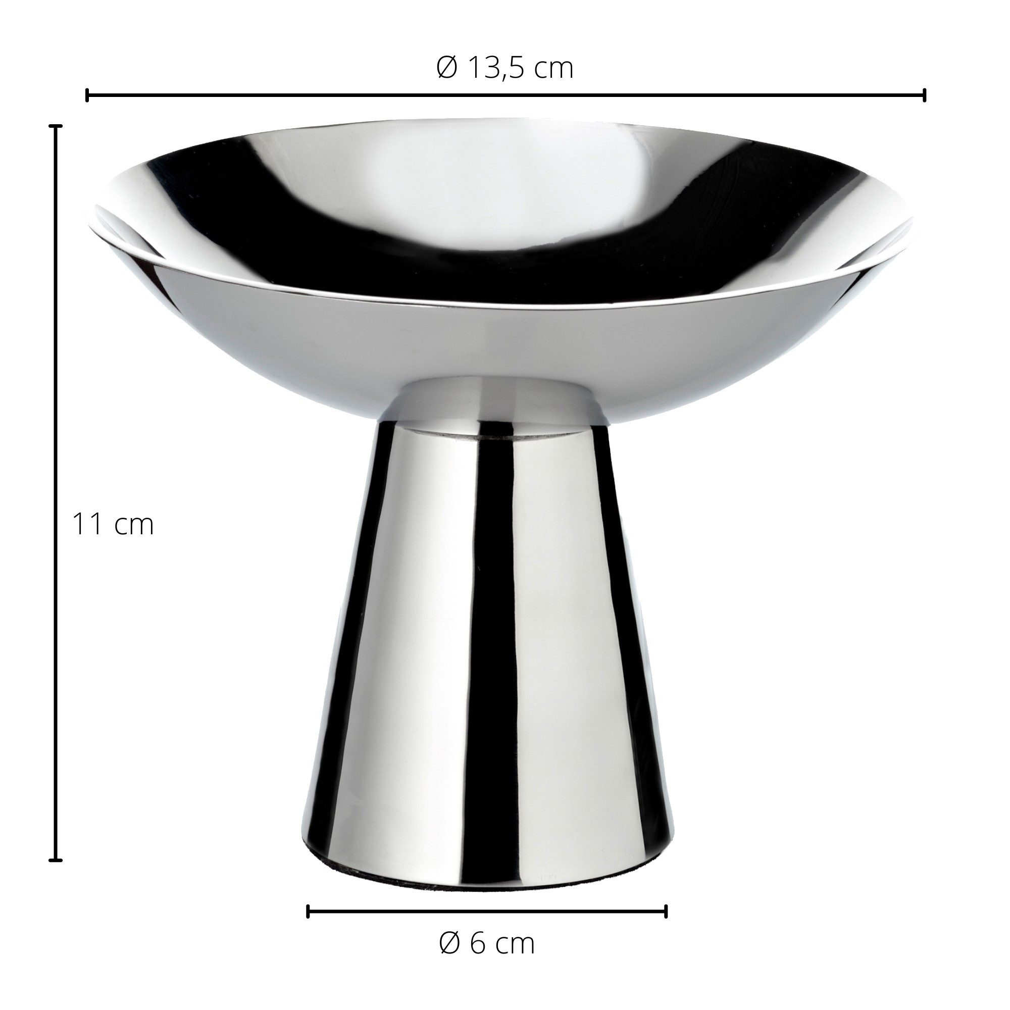 EDZARD Dekoschale Malibu (H 11 cm, Ø 13,5 cm) Edelstahl, hochglanzpoliert – Bild 2 von 5