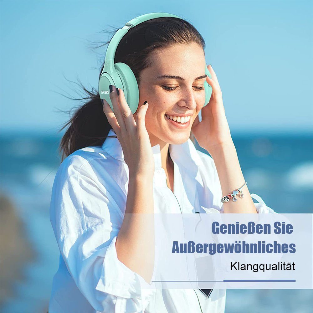 MOUTEN Bluetooth-Kopfhörer Over-Ear-Ohrhörer mit blau Geräuschunterdrückung Bluetooth-Kopfhörer