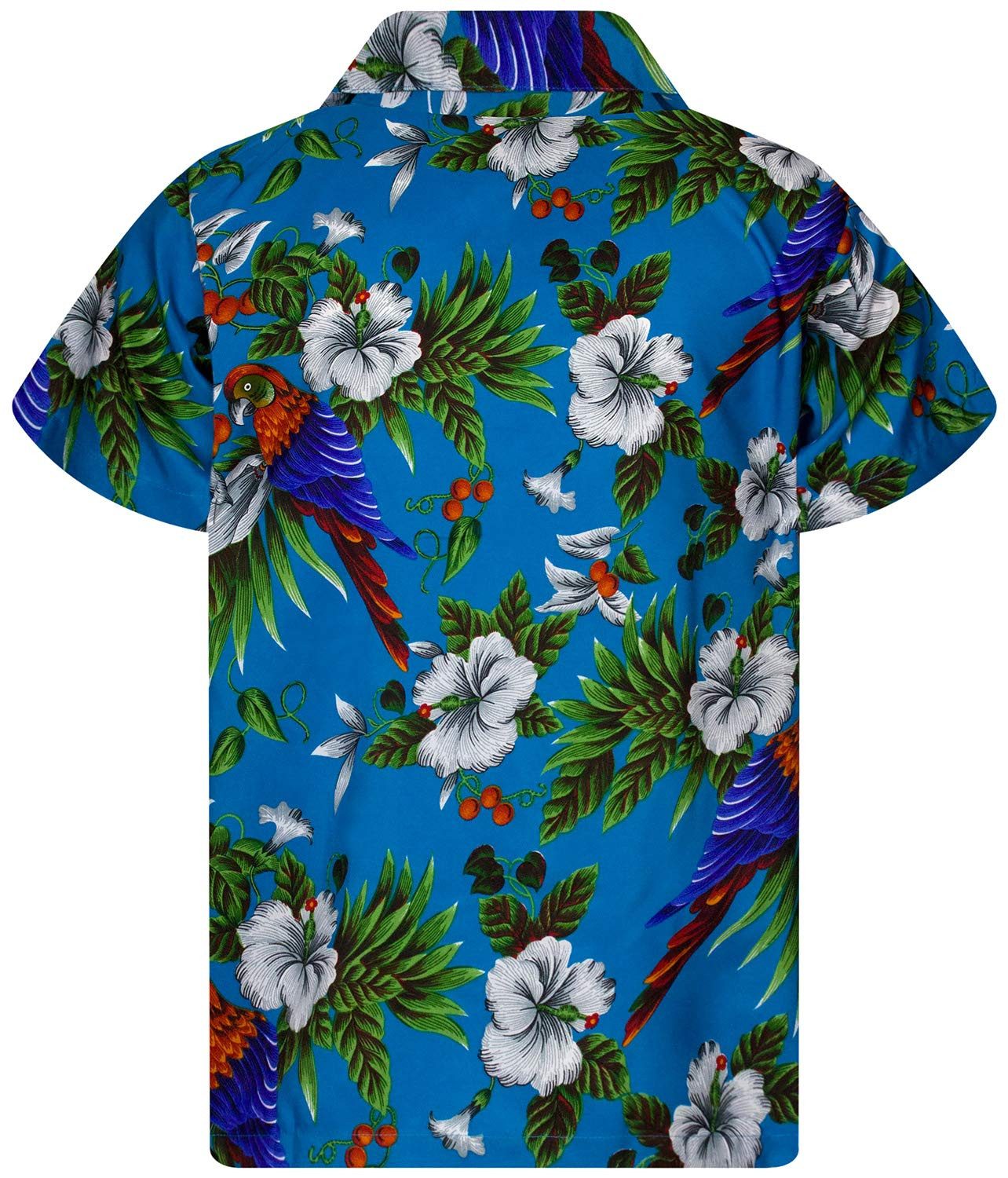 King Kameha Hawaiihemd Cherry Parrot Kids Funky Hawaii-Hemd Kinder Kurzarm Front-Tasche