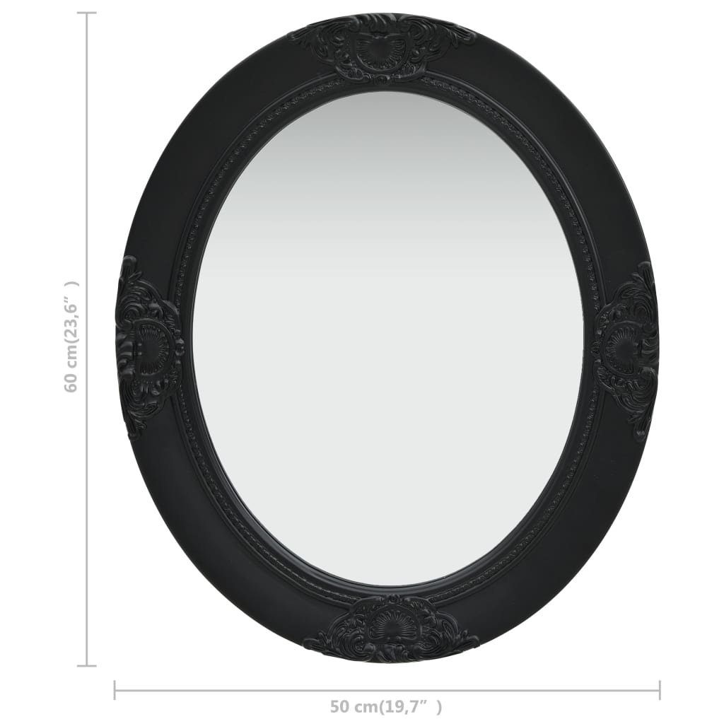 (1-St) Schwarz Barock-Stil Schwarz Wandspiegel | Schwarz vidaXL im 50x60 cm Spiegel