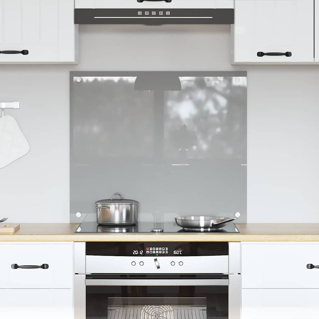 vidaXL Küchenrückwand Küchenrückwand Hellgrau 70 x 60 cm Gehärtetes Glas, (1-tlg)