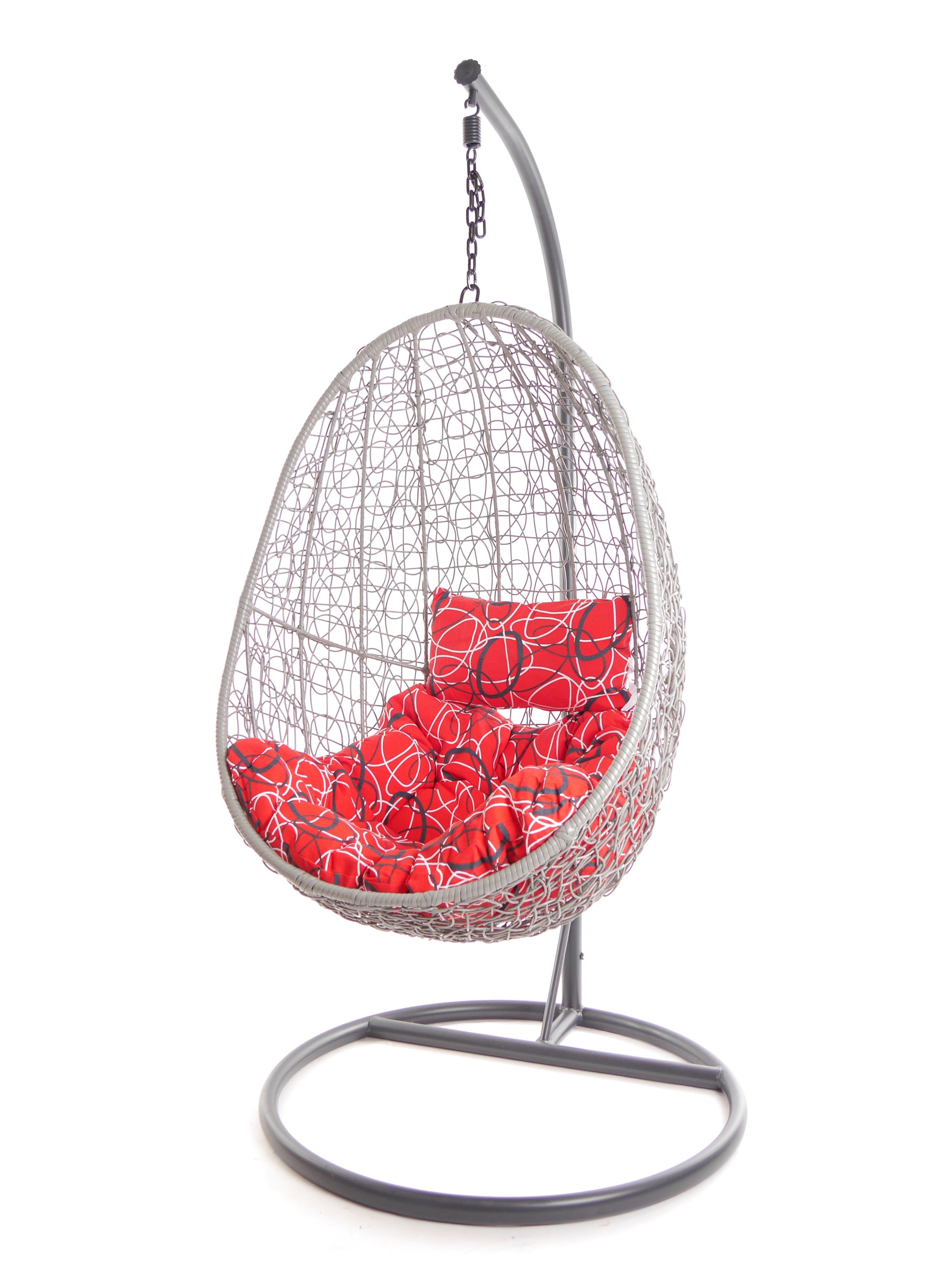 KIDEO Hängesessel Hängesessel CAPDEPERA grau, mit Gestell und Kissen