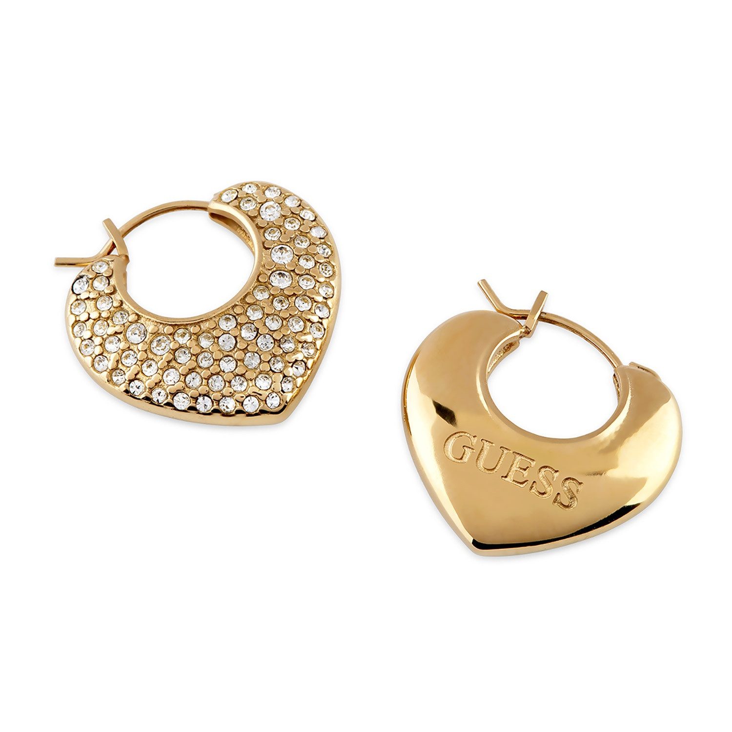 Guess Paar Creolen Creolen Kristall-Herz Goldfarben günstig online kaufen