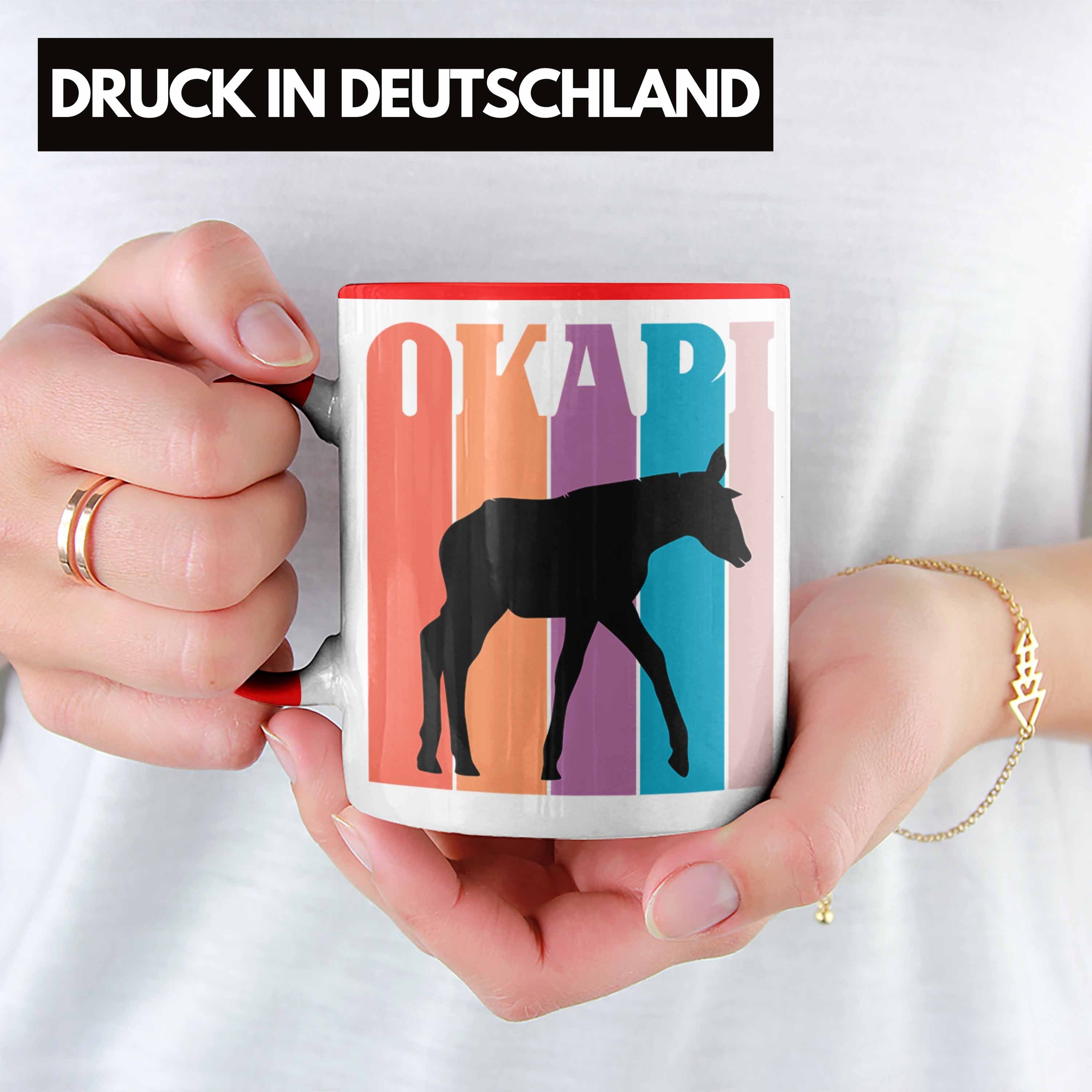 Geschenk Lustige Tasse Liebhaber Okapi Rot Trendation Grafik Tasse für Okapi