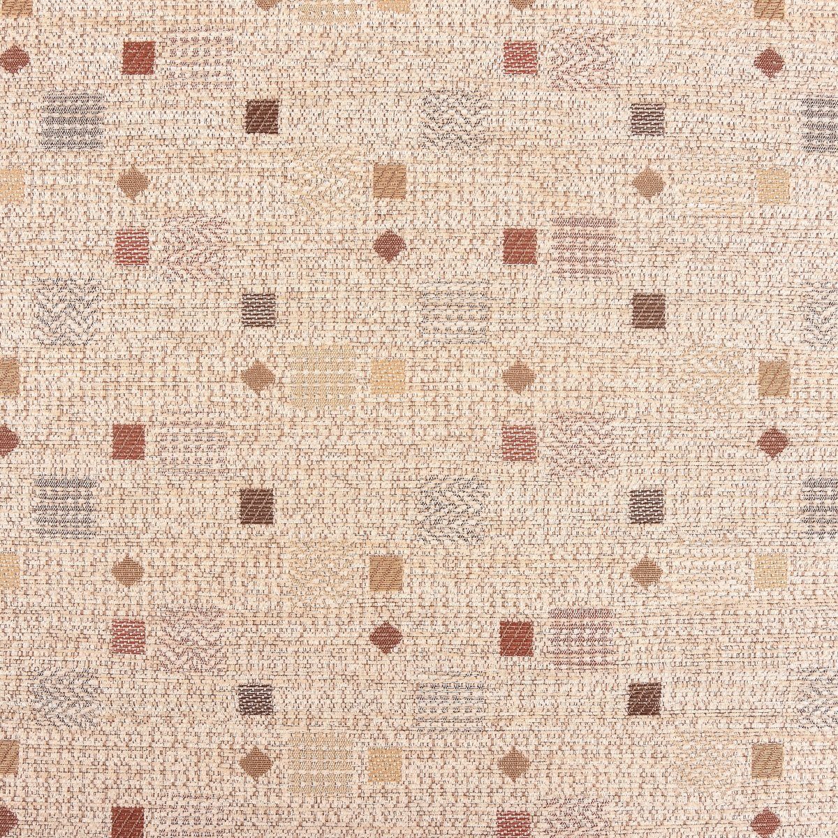 SCHÖNER LEBEN. Stoff Möbelstoff Meterware Bezugsstoff Chenille WALSUM Kästchen beige 140cm, made in Germany