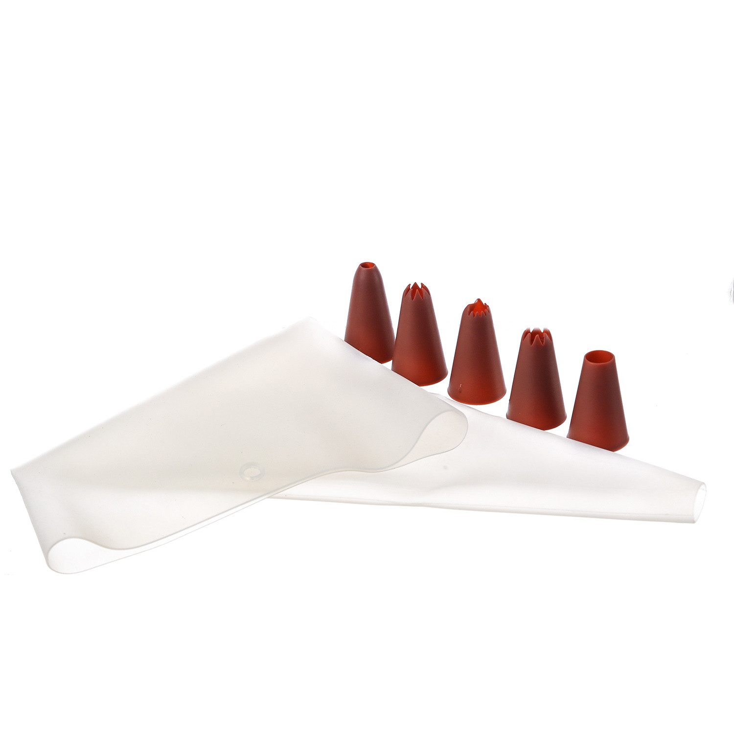 MARELIDA Spritzbeutel Spritzbeutel Set Silikon 5 Aufsätze Spritztüllen wiederverwendbar (6-tlg)