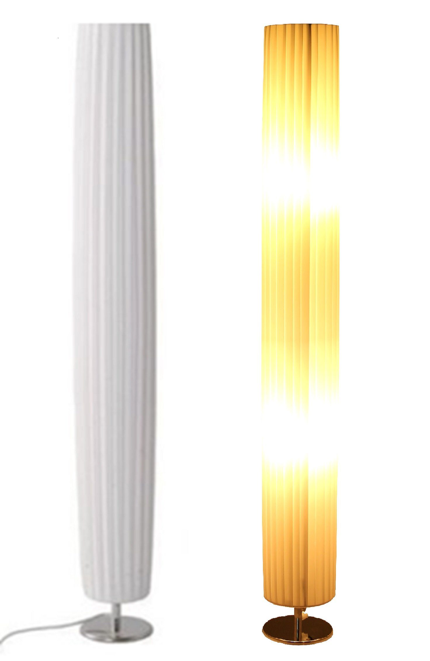 2x 120RL Leuchtmittel, TRANGO 14cm Lampe, - E27 4 Ø Standleuchte LED Höhe: rund, Durchmesser: Plissee *NIZZA* Stehleuchte Stehlampe LED 120cm Watt Stehlampe, LED Wohnzimmer Lampenschirm inkl. Design