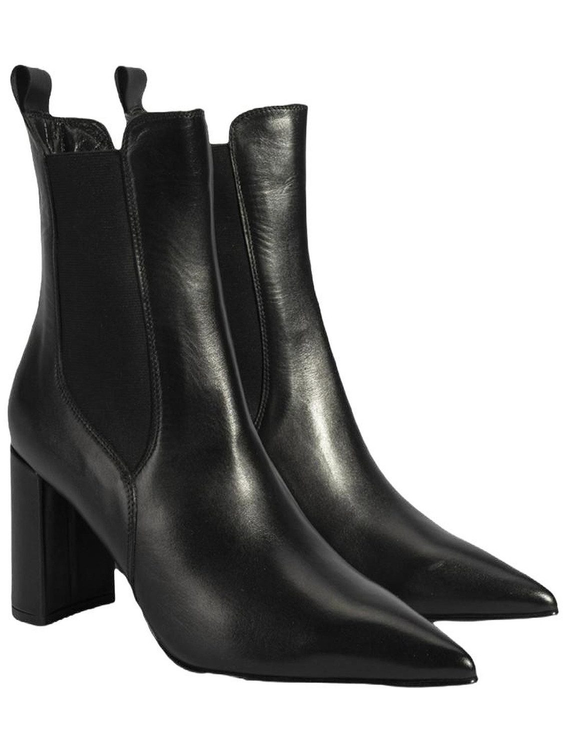 Desa Damen-Lederstiefeletten – Blockabsatz, spitze Zehenpartie, abriebfest Stiefel