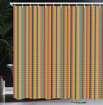 Abakuhaus Duschvorhang Moderner Digitaldruck mit 12 Haken auf Stoff Wasser Resistent Breite 175 cm, Höhe 180 cm, Streifen Simplistic Form, Muster