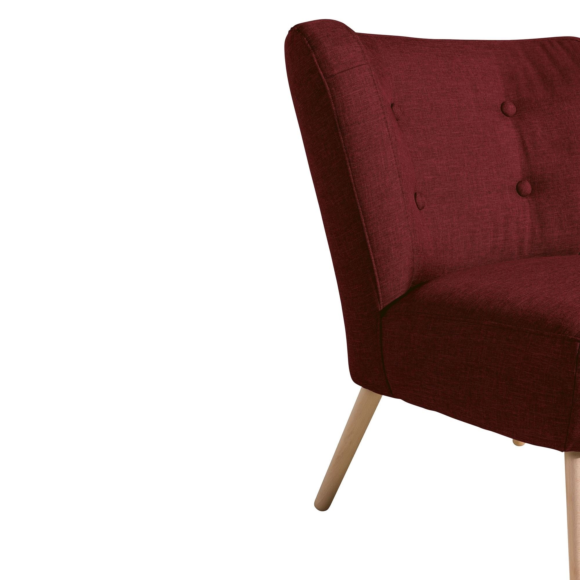 Sessel Sitz 22350 Flachgewebe natur (Sparpreis / Kostenlosem 1-St), 58 Kessel hochwertig Kassi inkl. Versand, Buche aufm verarbeitet,bequemer rot Sessel Bezug