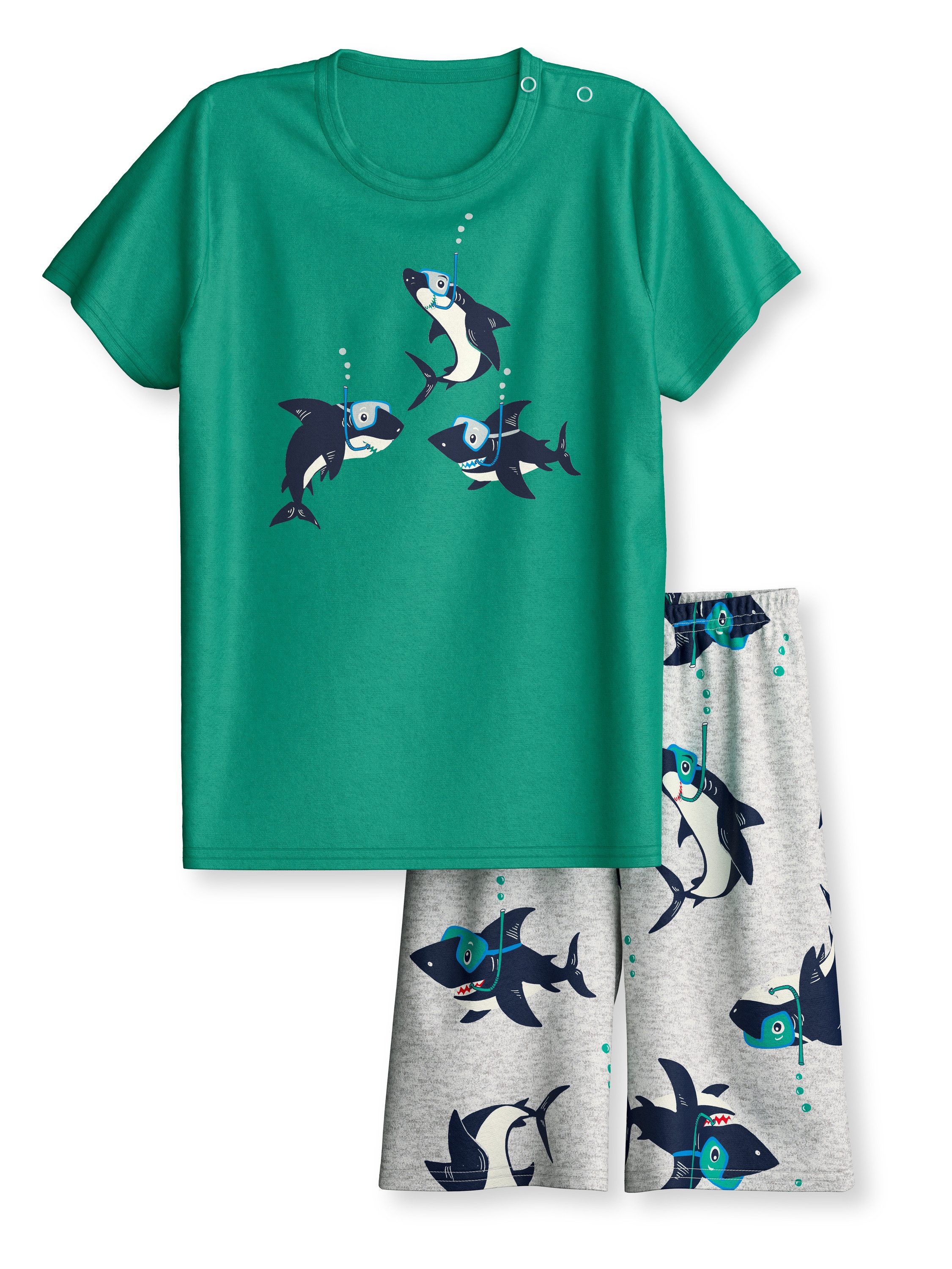CALIDA Pyjama Ocean Kinder (2 tlg) aus hochwertiger Baumwolle, atmungsaktiv, pflegeleicht