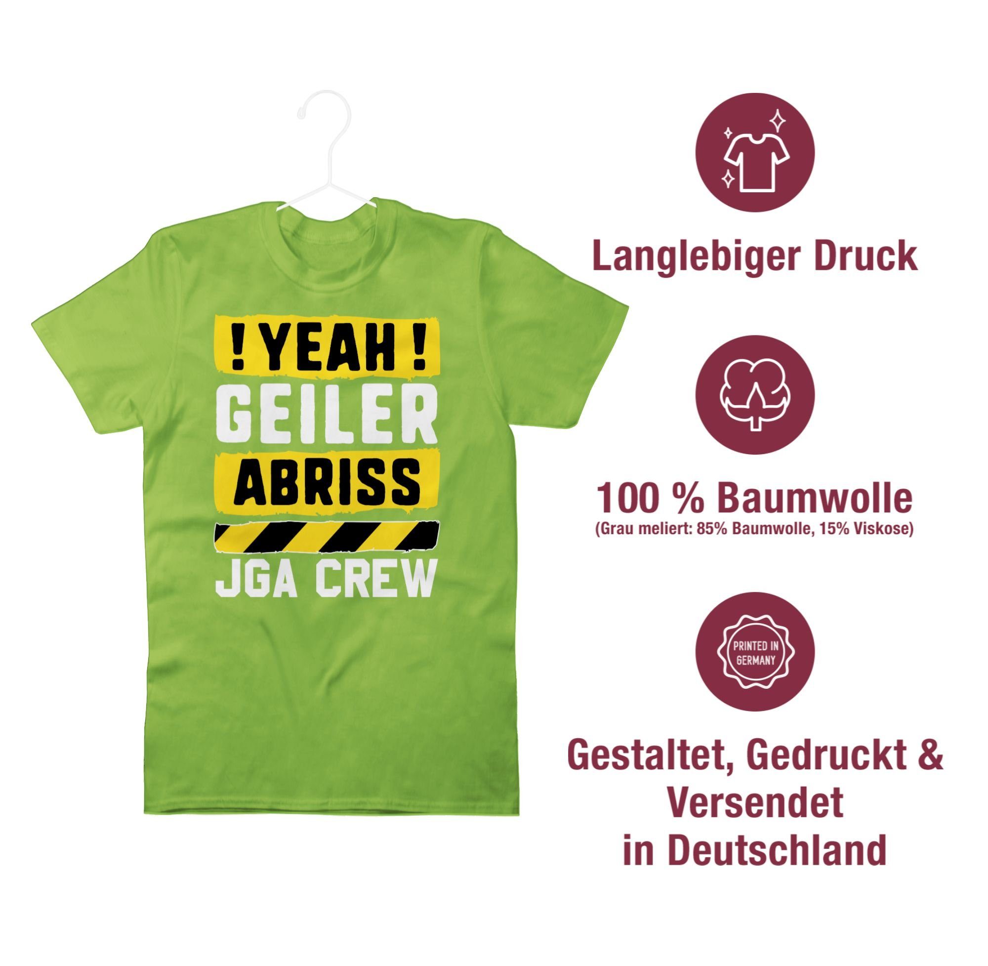 Männer Abriss gelb weiß geiler Yeah 03 Crew Shirtracer Hellgrün JGA - JGA T-Shirt