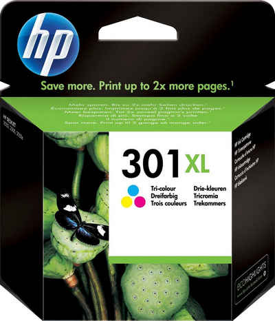HP »301XL« Tintenpatrone (original Druckerpatrone 301 cyan/magenta/gelb CH564EE XL)