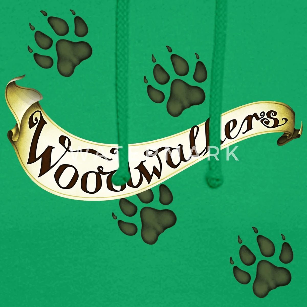 Spreadshirt Hoodie Woodwalkers Logo-Schriftzug Und Pfotenabdrücken Unisex Hoodie (1-tlg)