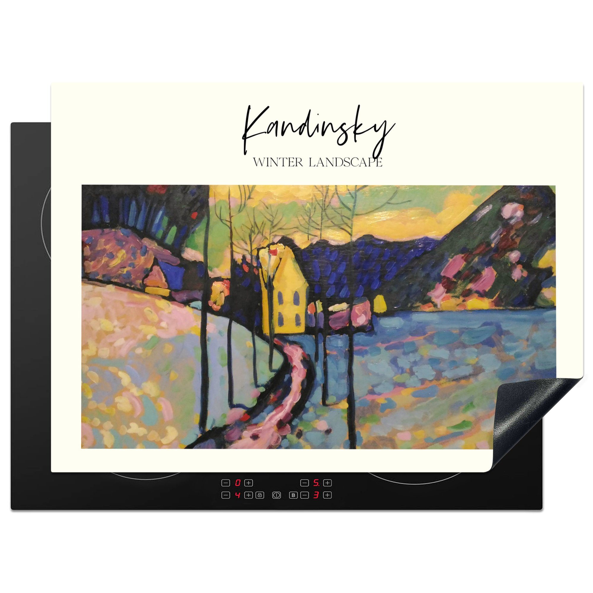 MuchoWow Herdblende-/Abdeckplatte Kunst - Wassily Kandinsky - Winterlandschaft, Vinyl, (1 tlg), 70x52 cm, Mobile Arbeitsfläche nutzbar, Ceranfeldabdeckung