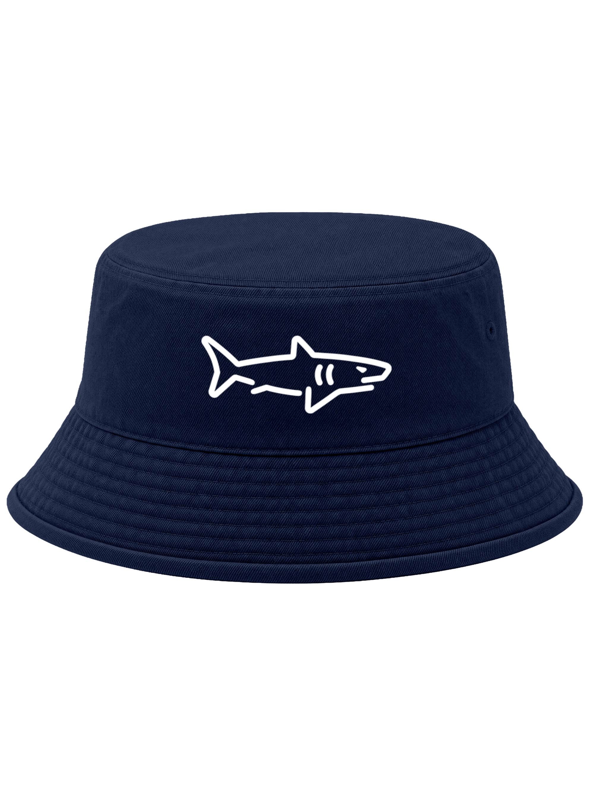 Neverless Fischerhut Anglerhut mit Print Shark Bucket Hat Baumwolle Neverless®