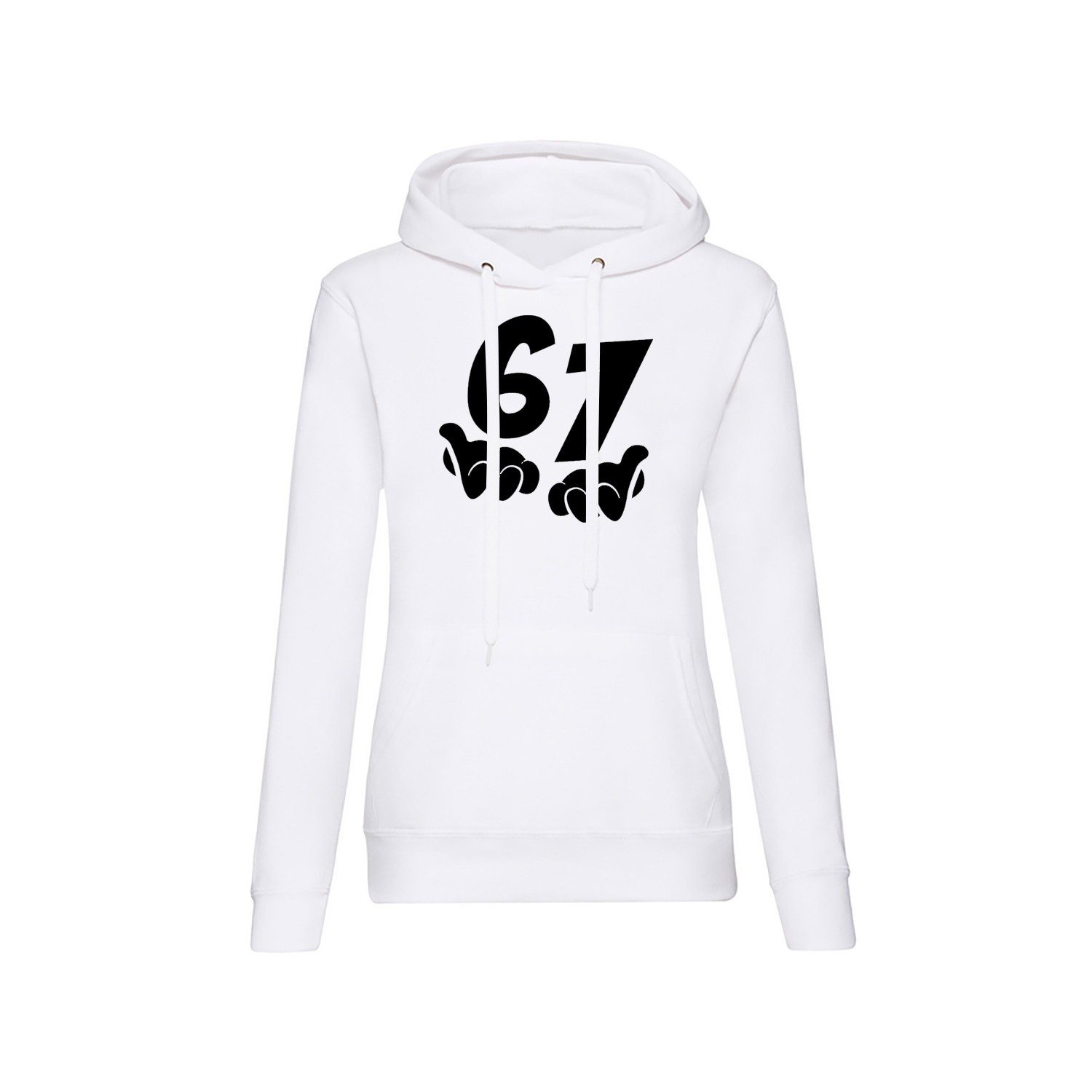 Blondie & Brownie Hoodie 67 meme Damen Hoodie Print Lustiger Spruch modern ESports Schule Fun (Einzelstück, Einzelartikel) 67Meme Damen Hoodie Fun Print Freizeitlook