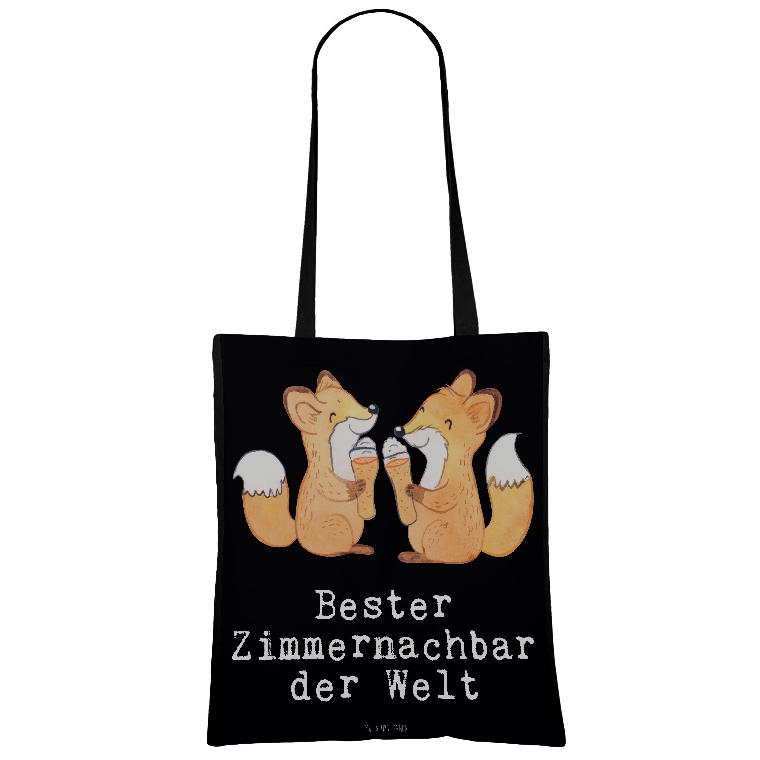 & Mr. (1-tlg) Tragetasche Fuchs Zimmernachbar Dan Welt Panda Beutel, Geschenk, Schwarz - Bester Mrs. der -