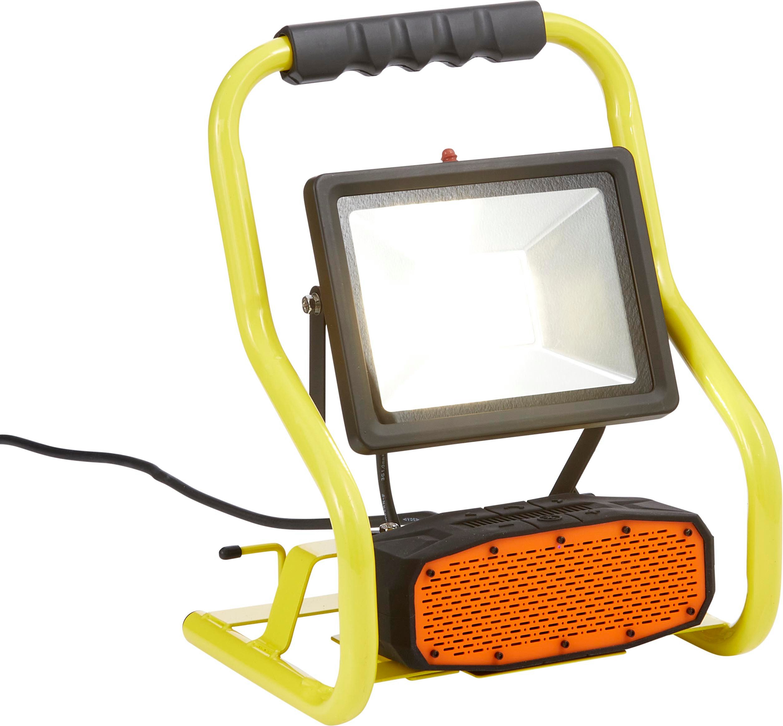 Northpoint LED Baustrahler 30W 4000K Tageslichtweiß mit Bluetooth Lautsprecher IP44