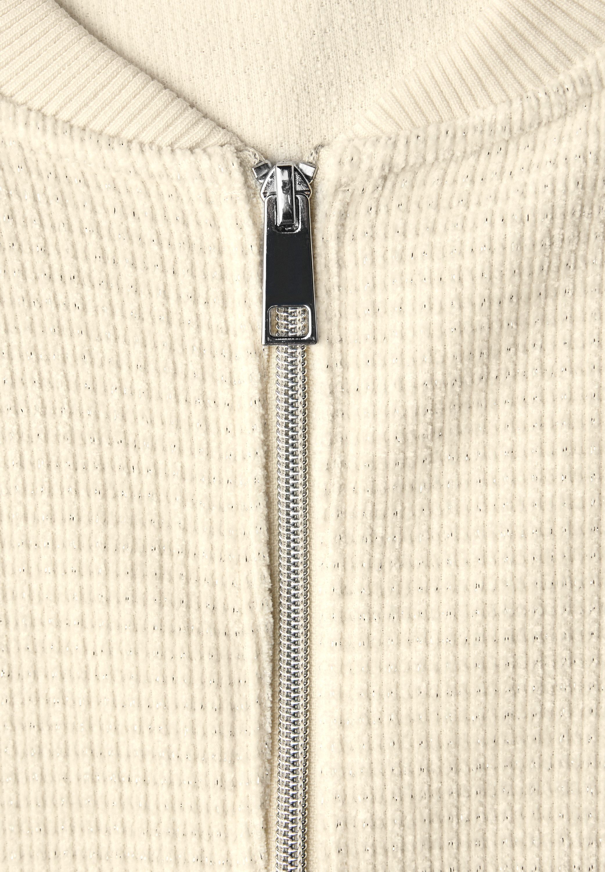 STREET ONE Langarmshirt Schimmernde Strukturjacke günstig online kaufen