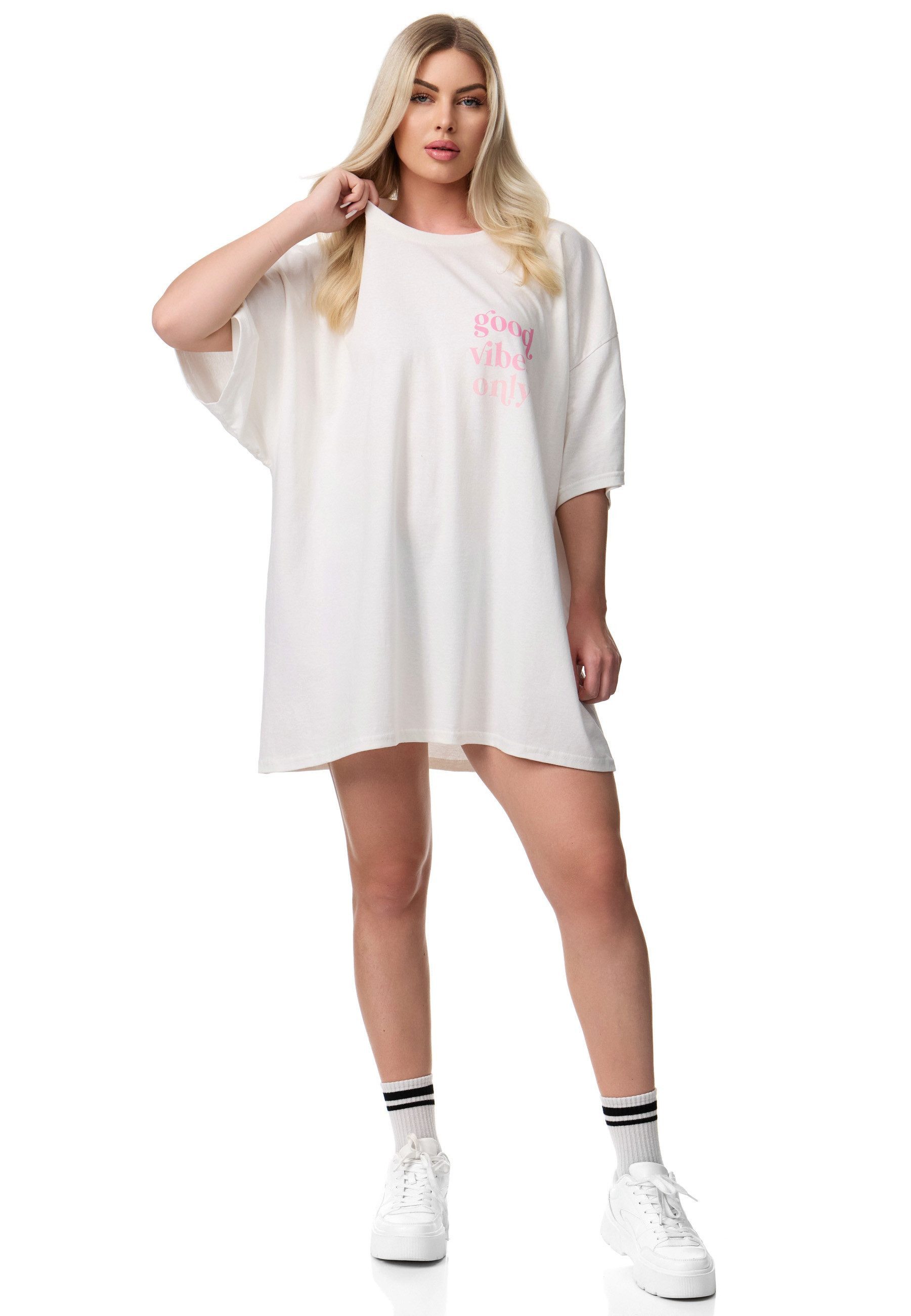 Worldclassca Longshirt Worldclassca Oversized VIBES Print T-Shirt lang Tee günstig online kaufen