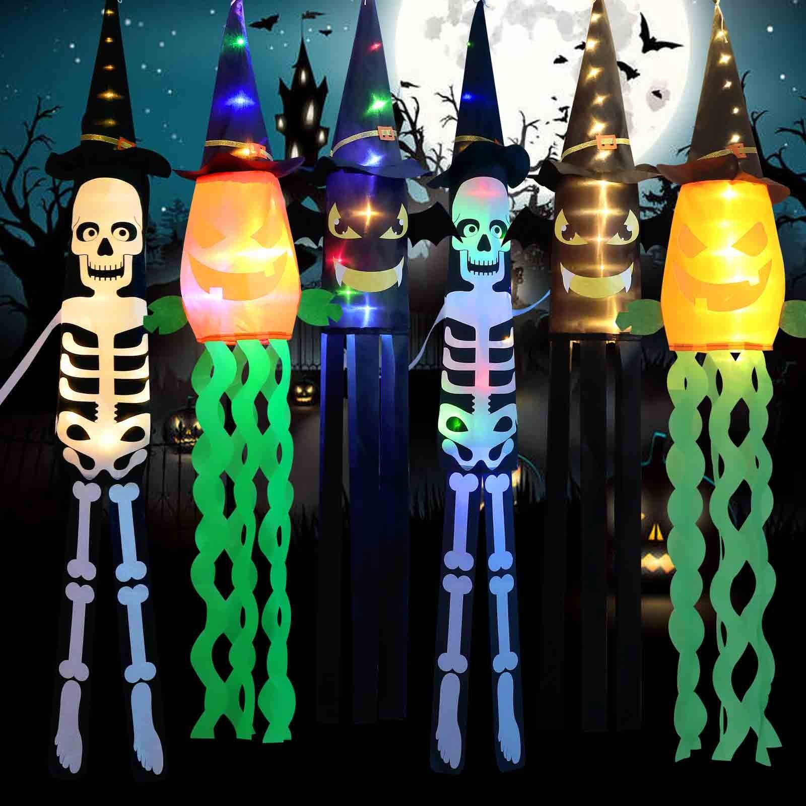 Deko Horror (1 Skelett, bunt Fledermaus Party Kürbis für Rosnek St) Hof Halloween Geist, Dekoobjekt