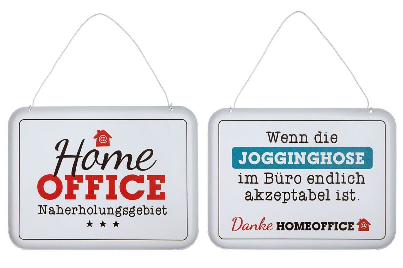 GILDE Wandbild, Büro, Tolles 2er Set Eisenschilder Modell HOMEOFFICE Material Eisen w