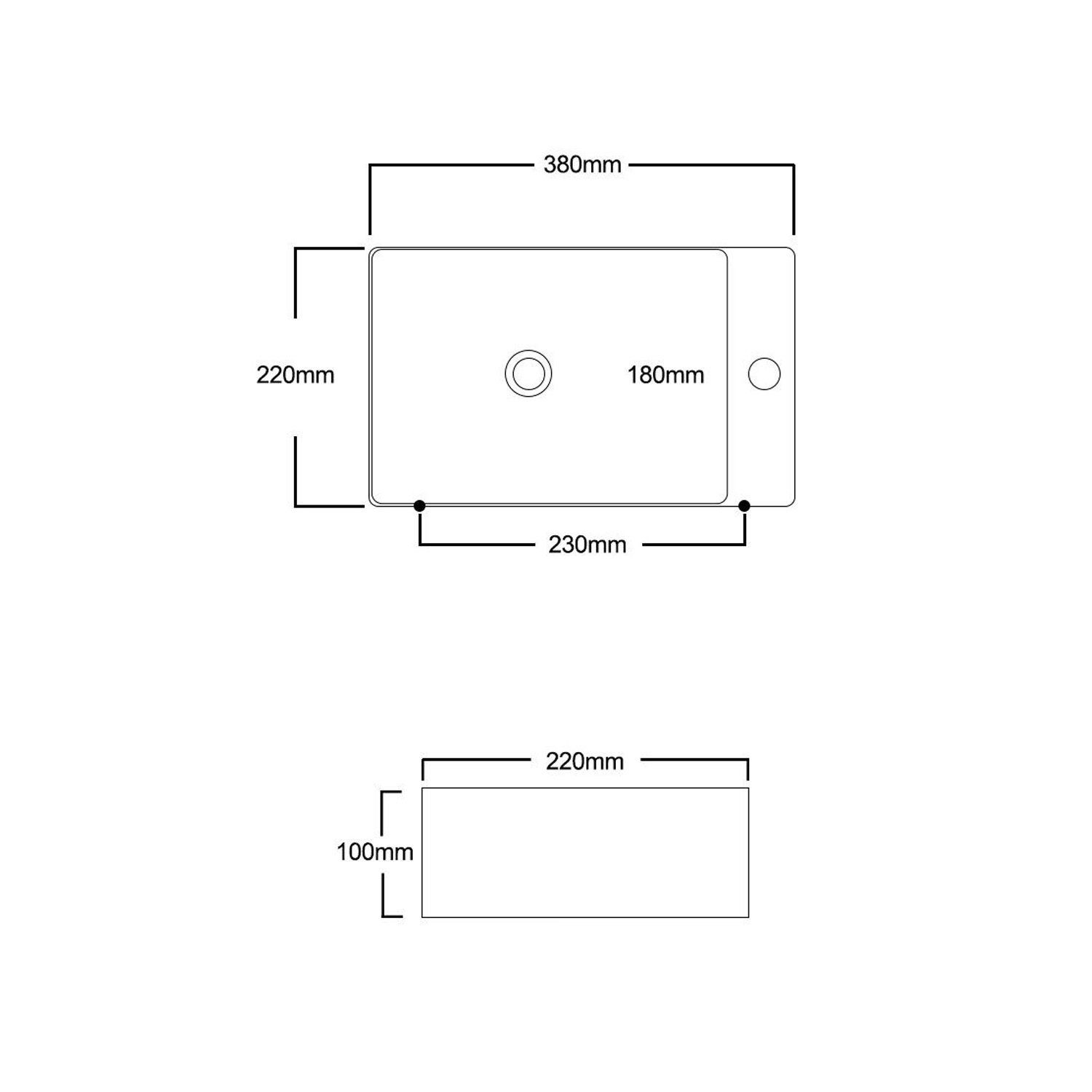 Aloni Waschbecken 421A-R (einzel, 1-St), Design Waschtisch Gästebad Kleines Washbecken Handwaschbecken