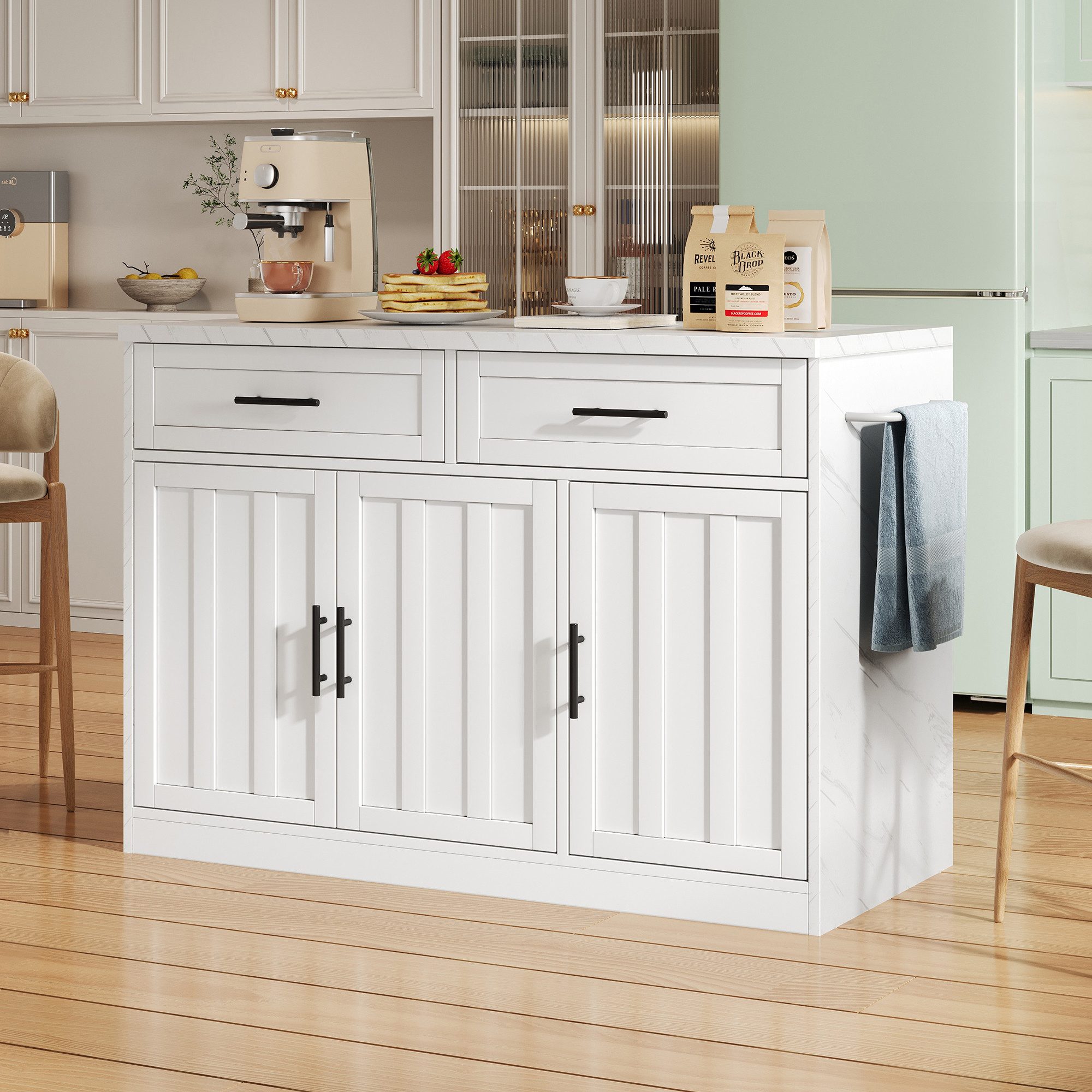 REDOM Küchenwagen Mobiler Buffetschrank, Küchenwagen, (mit Steckdosen,USB-A günstig online kaufen