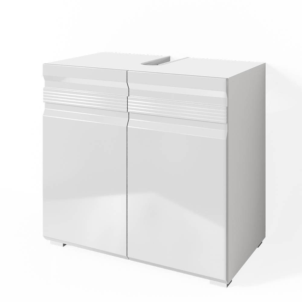 Vicco Waschbeckenunterschrank Fredd, Weiß Hochglanz/Weiß Hochglanz, 60 x 56 cm (1-St)