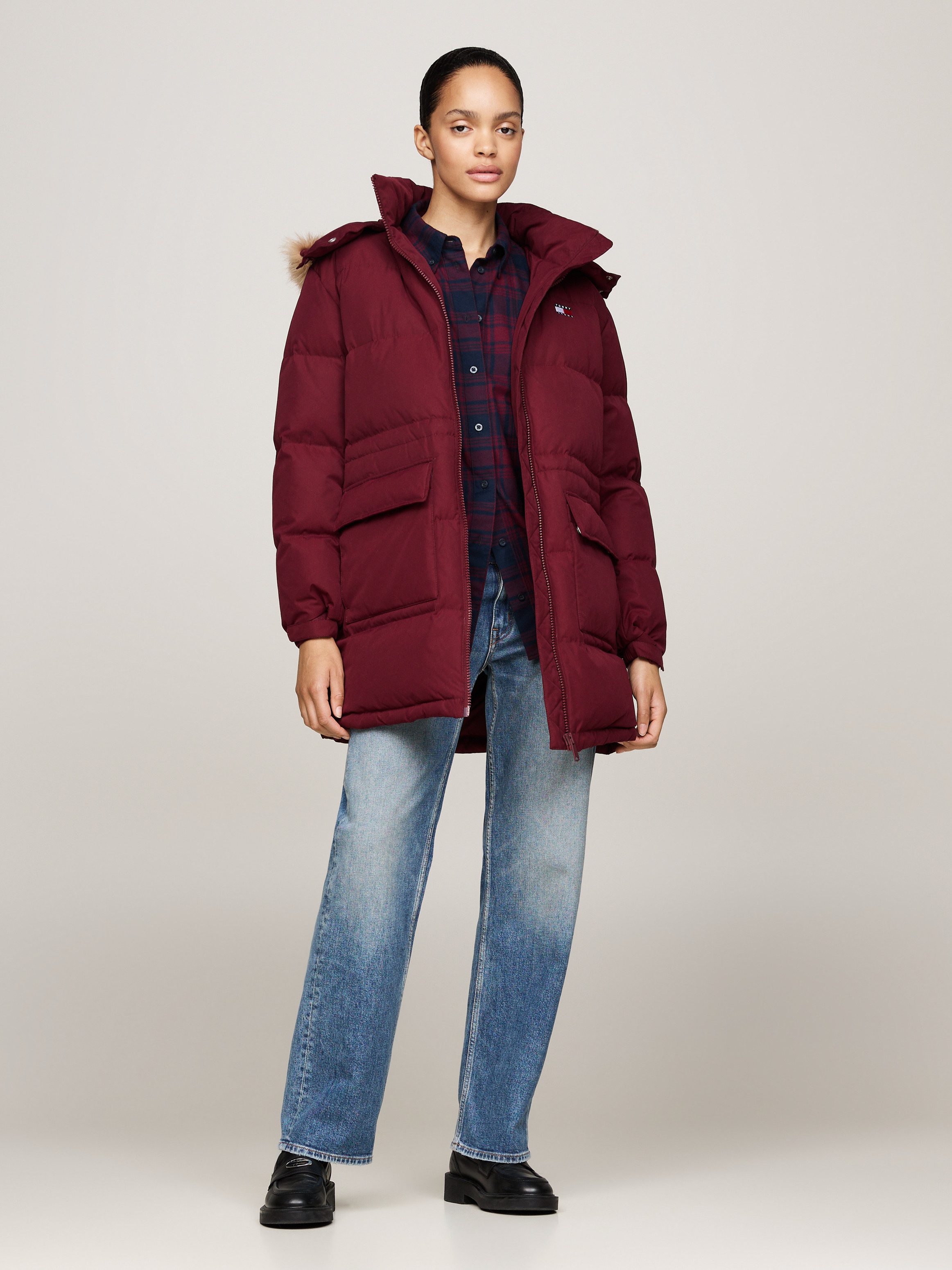 Tommy Jeans Steppjacke TJW MIDI ALASKA FAUX FUR mit Fellimitat
