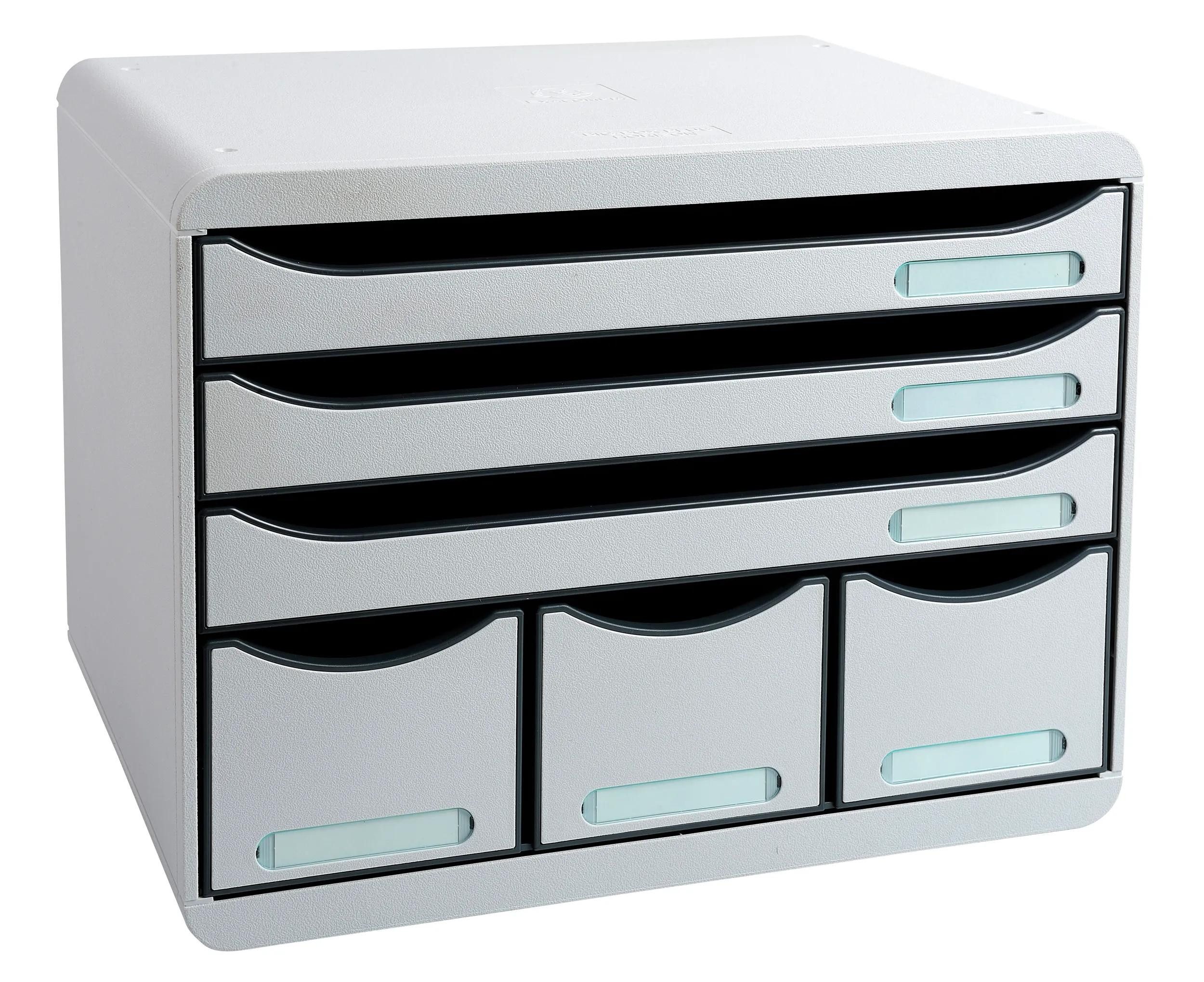 EXACOMPTA Schubladenbox Schubladenbox STOREBOX 6 offene Schubladen Office Lichtgrau 306740D, Boxen stappelbar