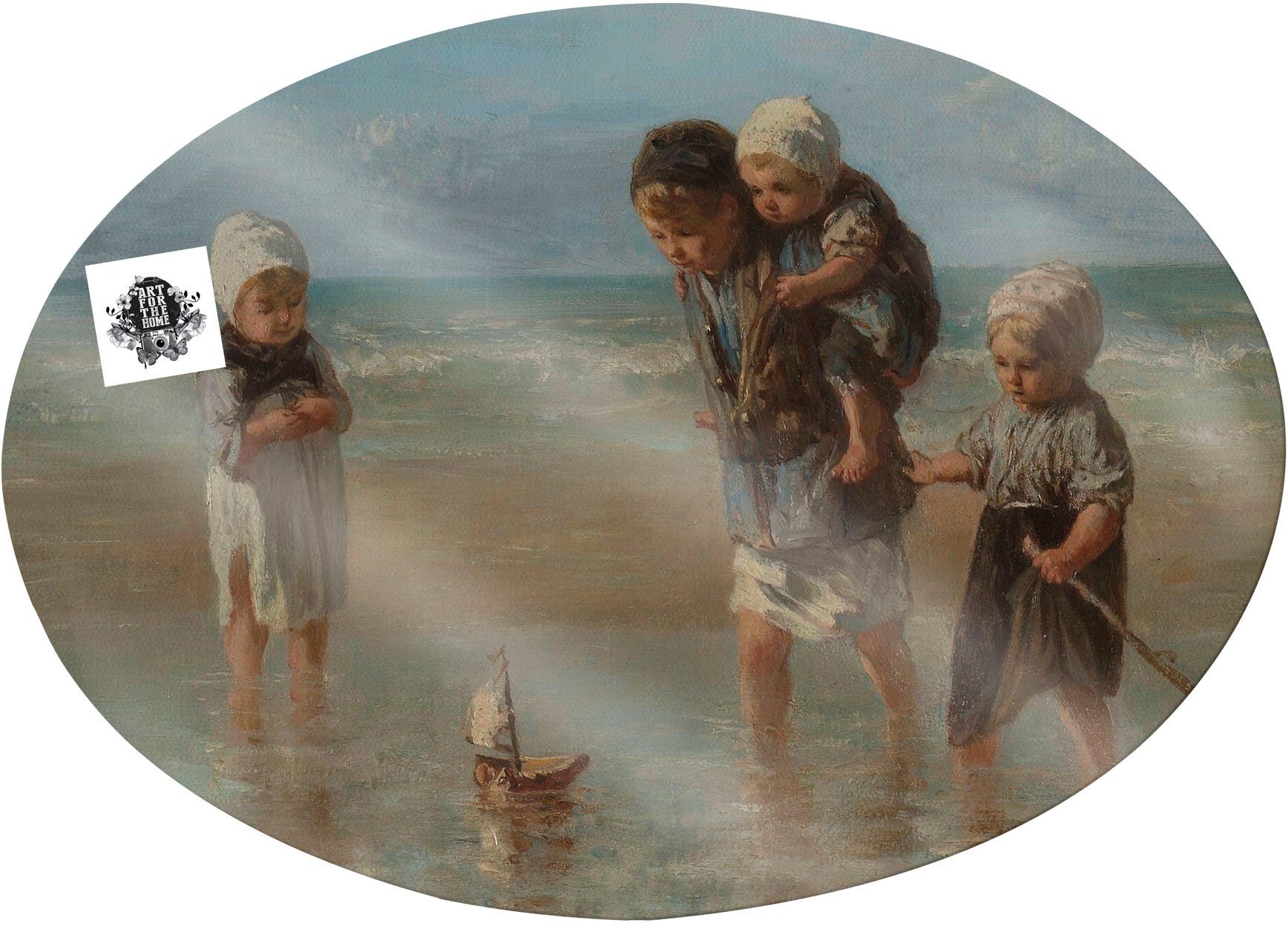 Art for the home Leinwandbild Kinder Meer (Jozef Israëls), Art, Portrait (1 St), Kinder des Meeres 50 x 70 cm