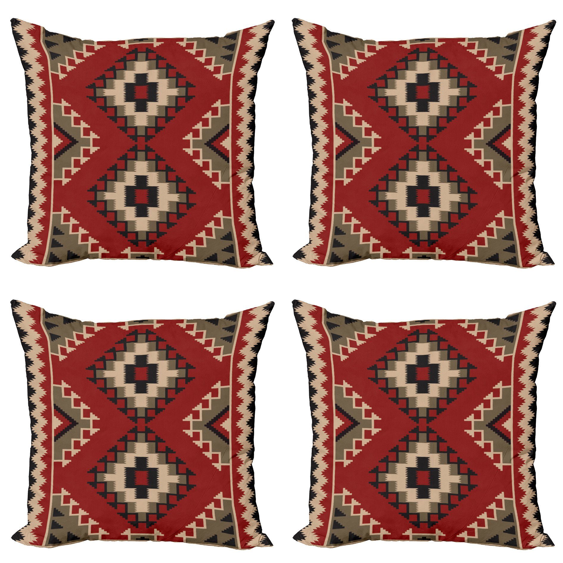 Abakuhaus Kissenbezüge Modern Accent Doppelseitiger Digitaldruck, (4 Stück), Naher Osten Stil Motive Druck Kunst