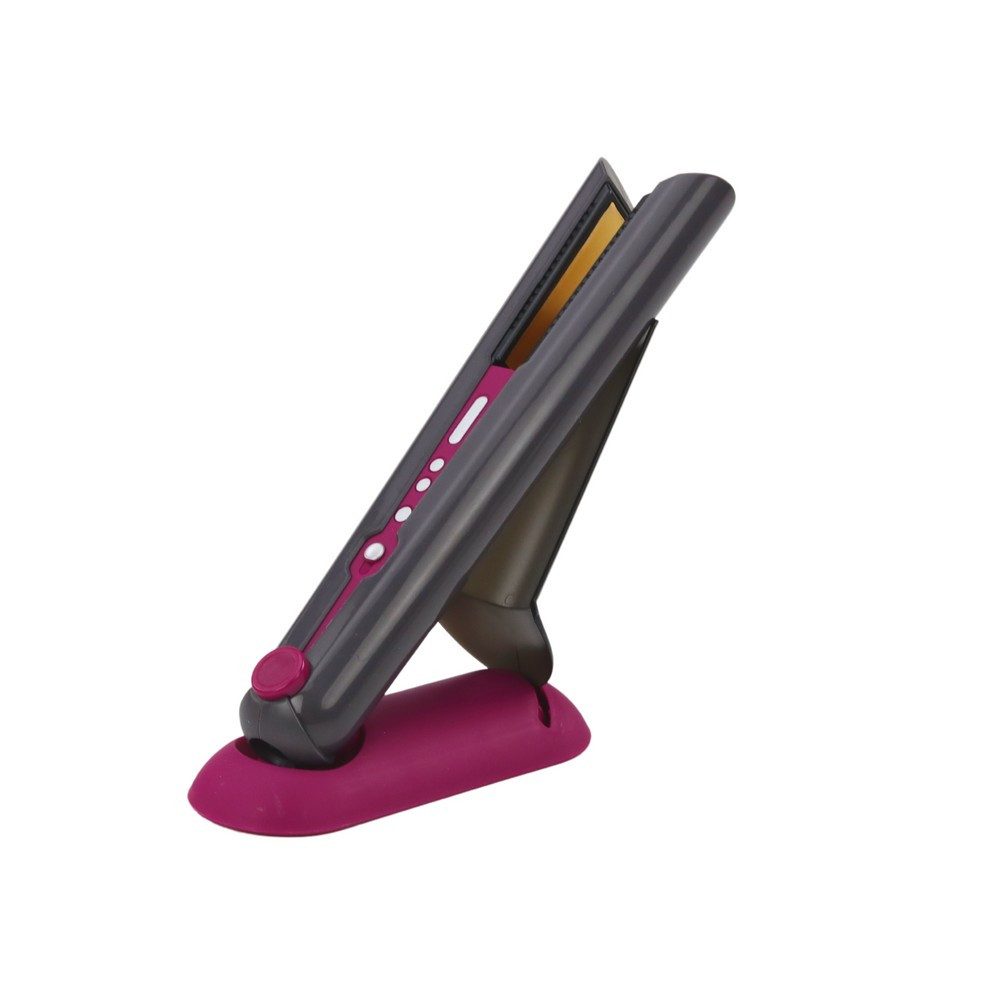 LEAN TOYS Kinder-Bügeleisen Glätteisen Friseurspielzeug Rollenspiel, (Spar-Set, 1-tlg., 22 x 5 x 3 cm leuchtend), Licht- & Zischgeräusche, Ständer, ab 3 Jahren