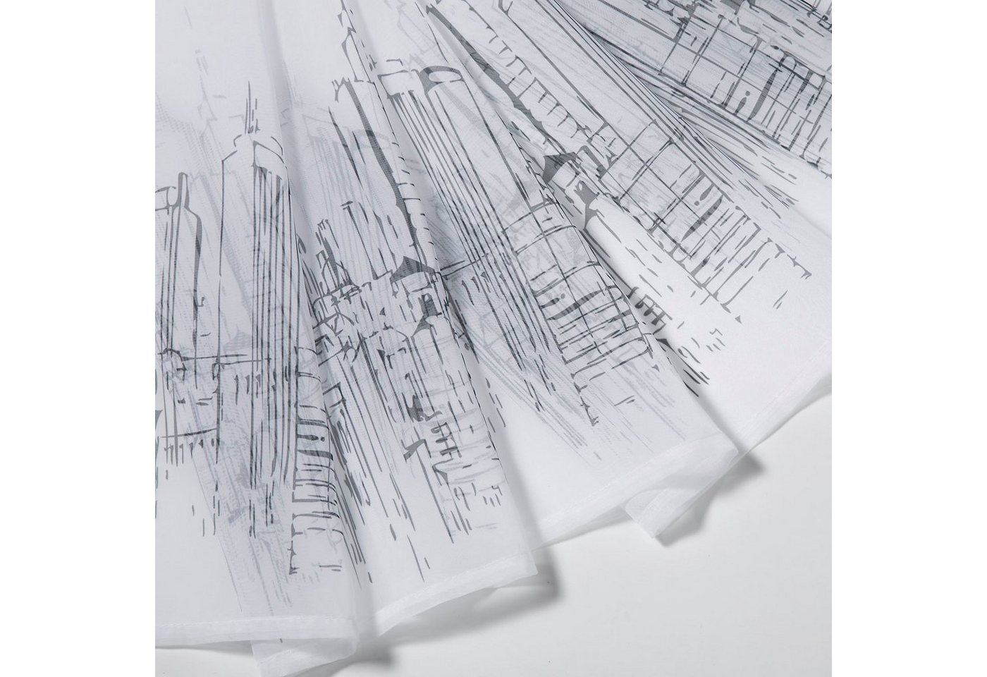 Scheibengardine »Paul«, Gerster, Schlaufen (1 Stück), HxB: 50x150, mit modernem Druckdesign-HomeTrends